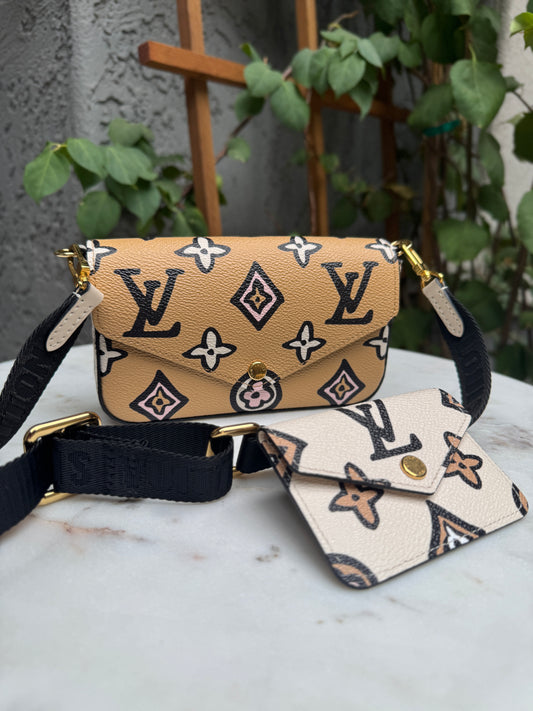 Louis Vuitton Felicie Strap & Go Wild at Heart Monogram Giant Crossbody