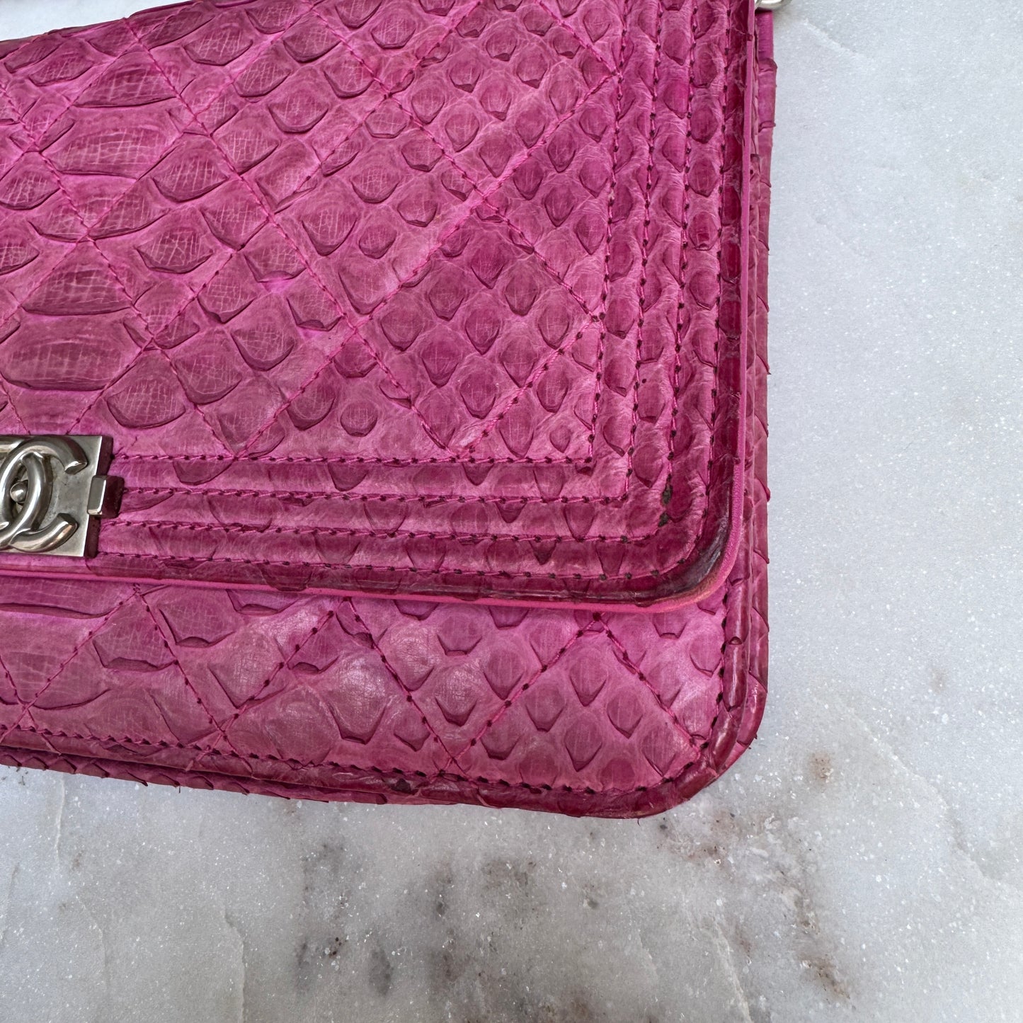Chanel Python Boy WOC Wallet on Chain Crossbody