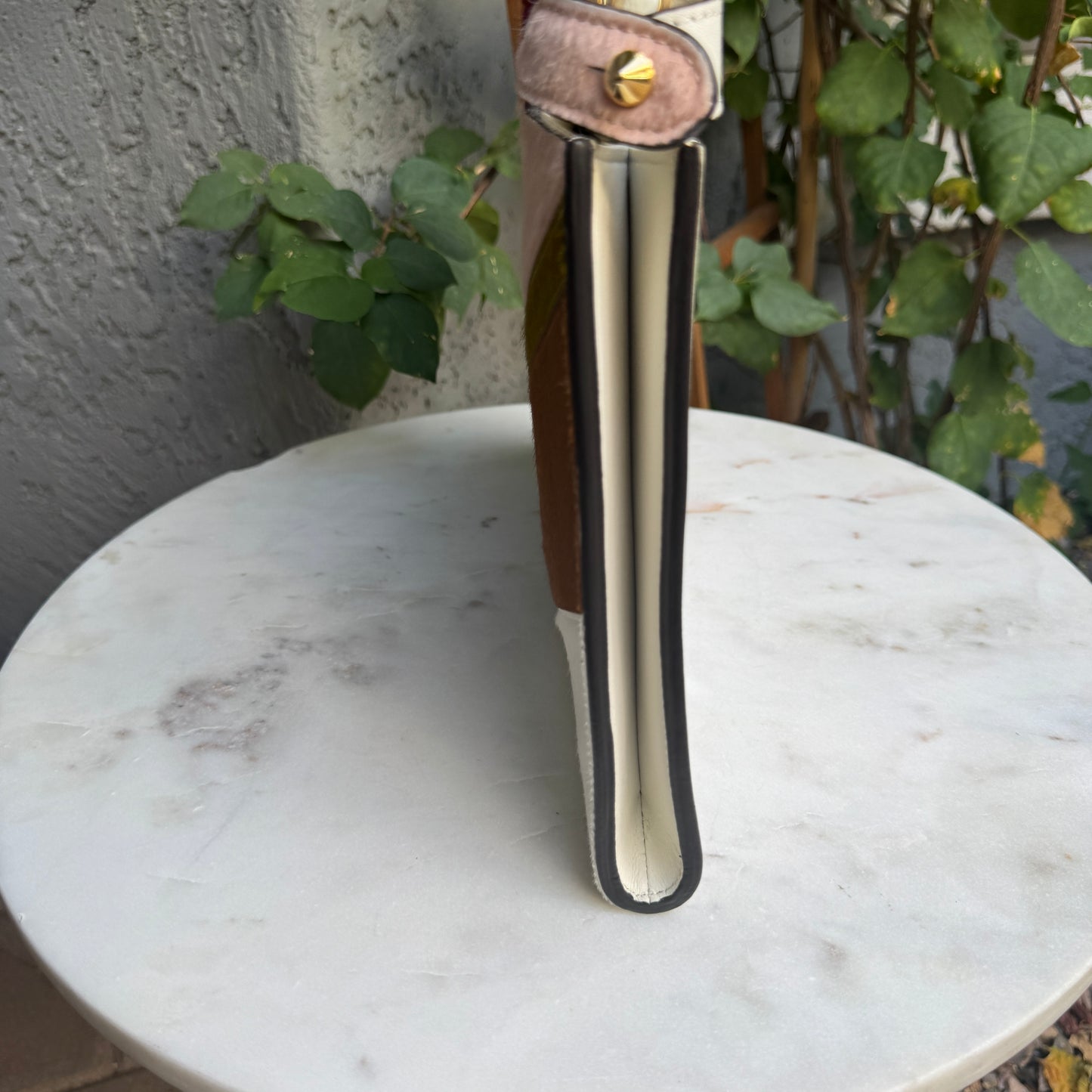 Fendi Pony Hair Leather Peekaboo Clutch Crossbody