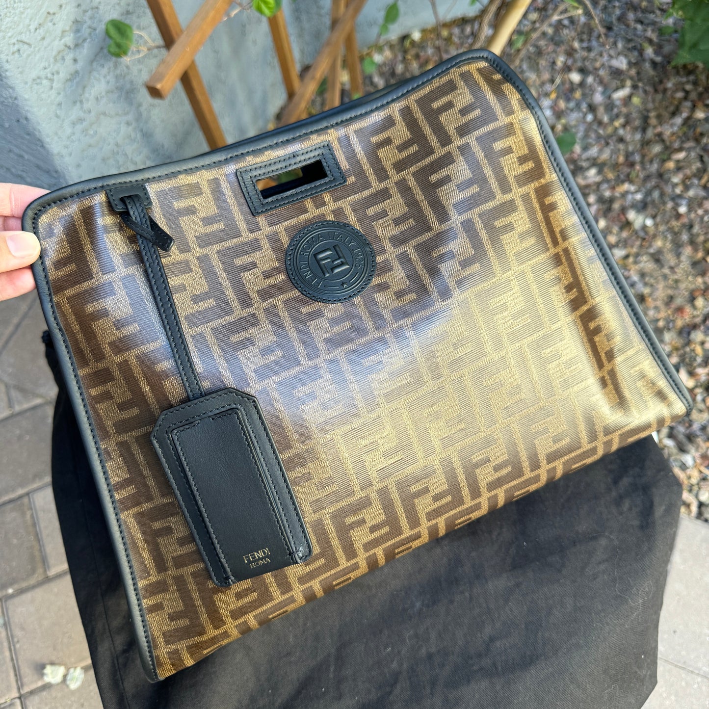 Fendi Zucca Monogram Coated Canvas and Leather Peekaboo Defender