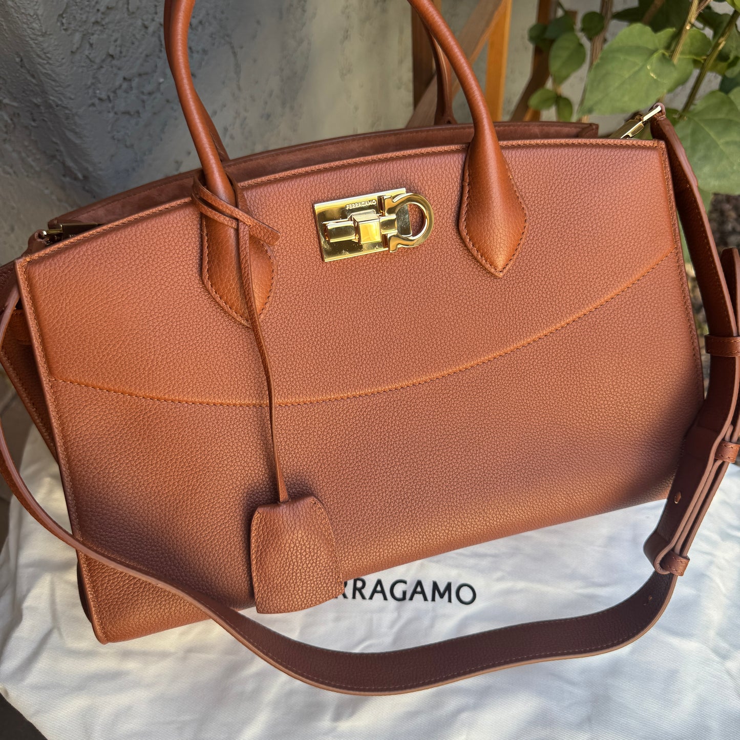 Salvatore Ferragamo Studio Soft Leather Top Handle Bag