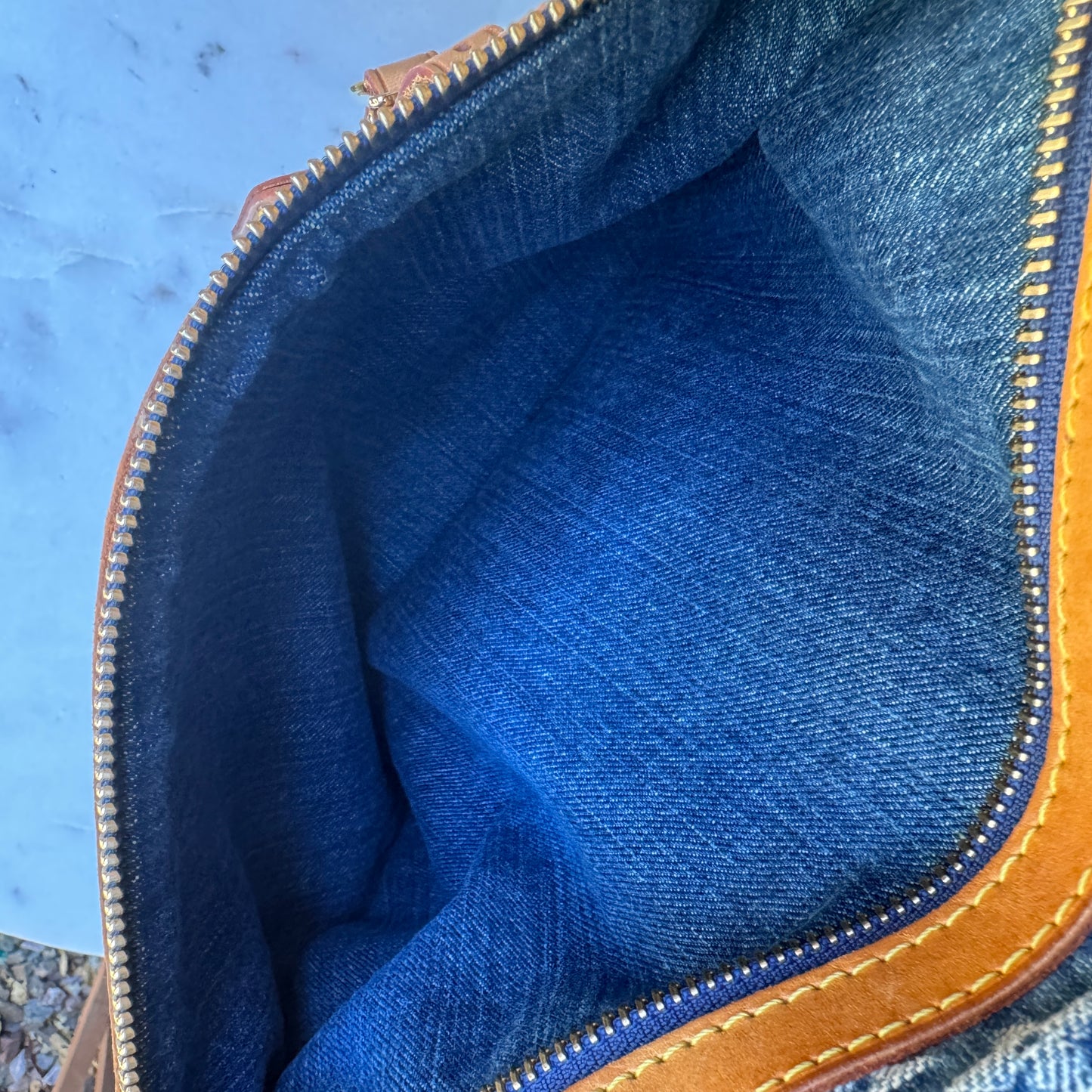 Louis Vuitton Vintage Monogram Denim Sac Plat Tote