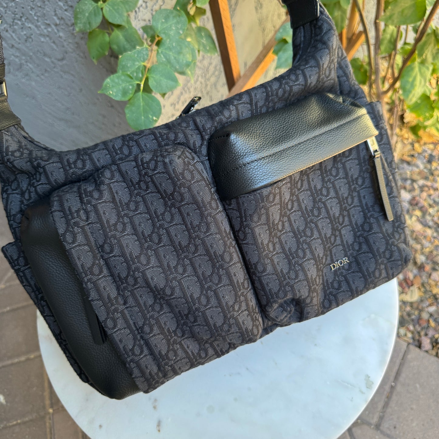 Dior Medium Rider Soft Hobo Oblique Jacquard Messenger Crossbody Bag