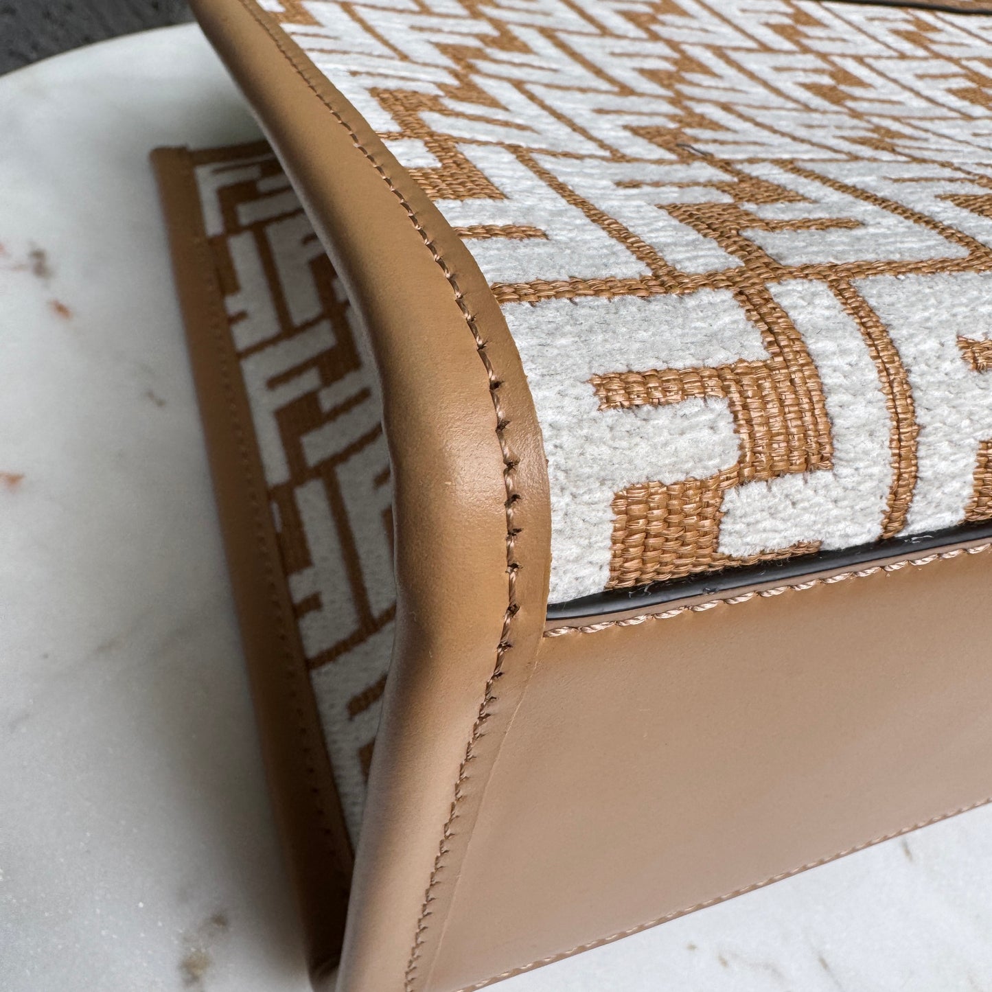 Fendi Small Zucca Monogram Woven Sunshine Shopper Tote