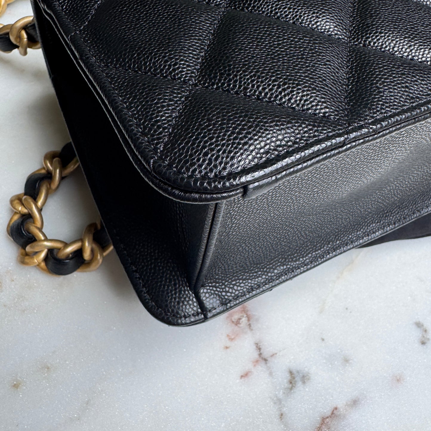 Chanel Shiny Caviar Quilted Small Single Flap Crossbody