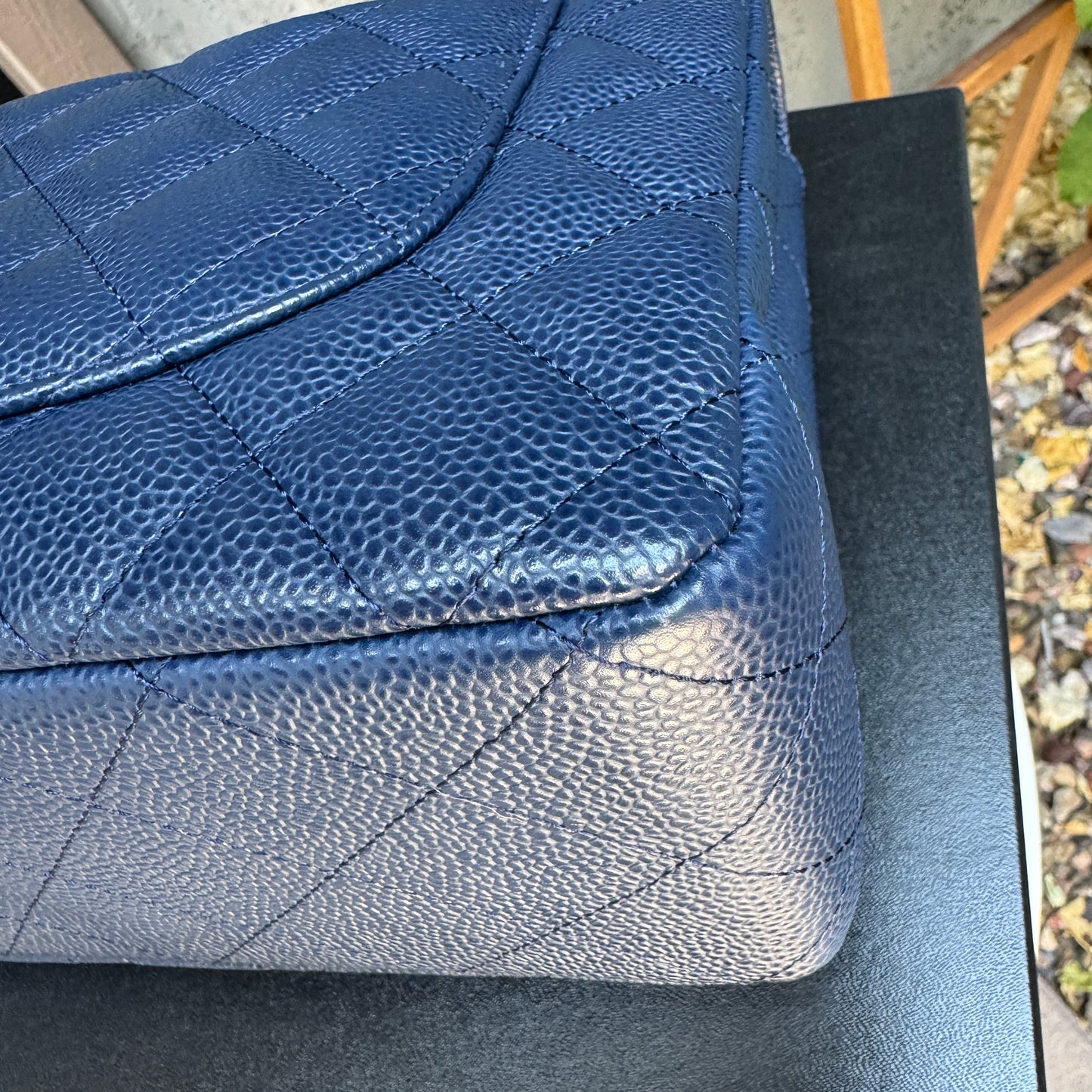 Chanel Jumbo Classic Single Flap Caviar Leather Shoulder Bag