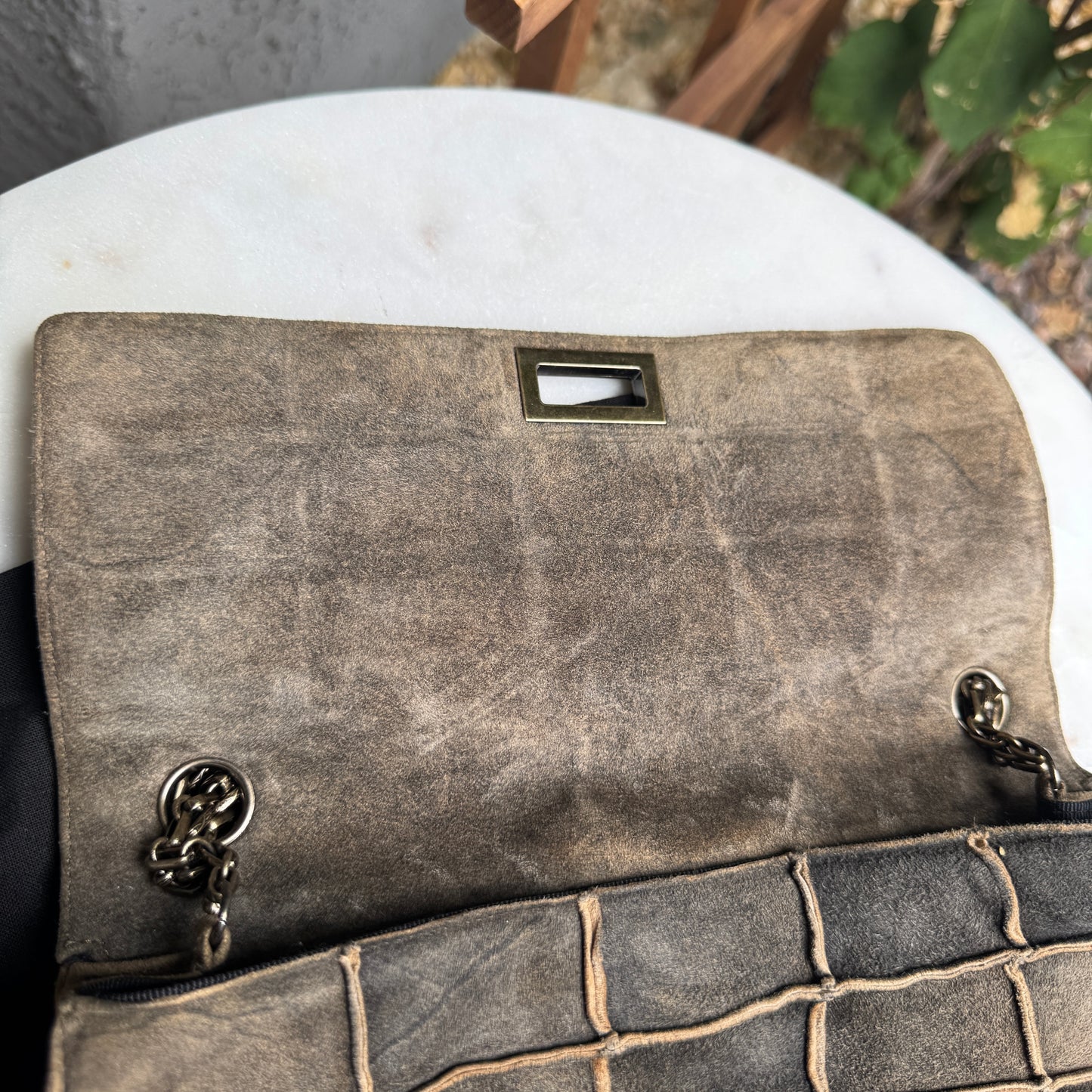 Chanel Suede Patchwork Reissue 225 Single Flap Shoulder Bag