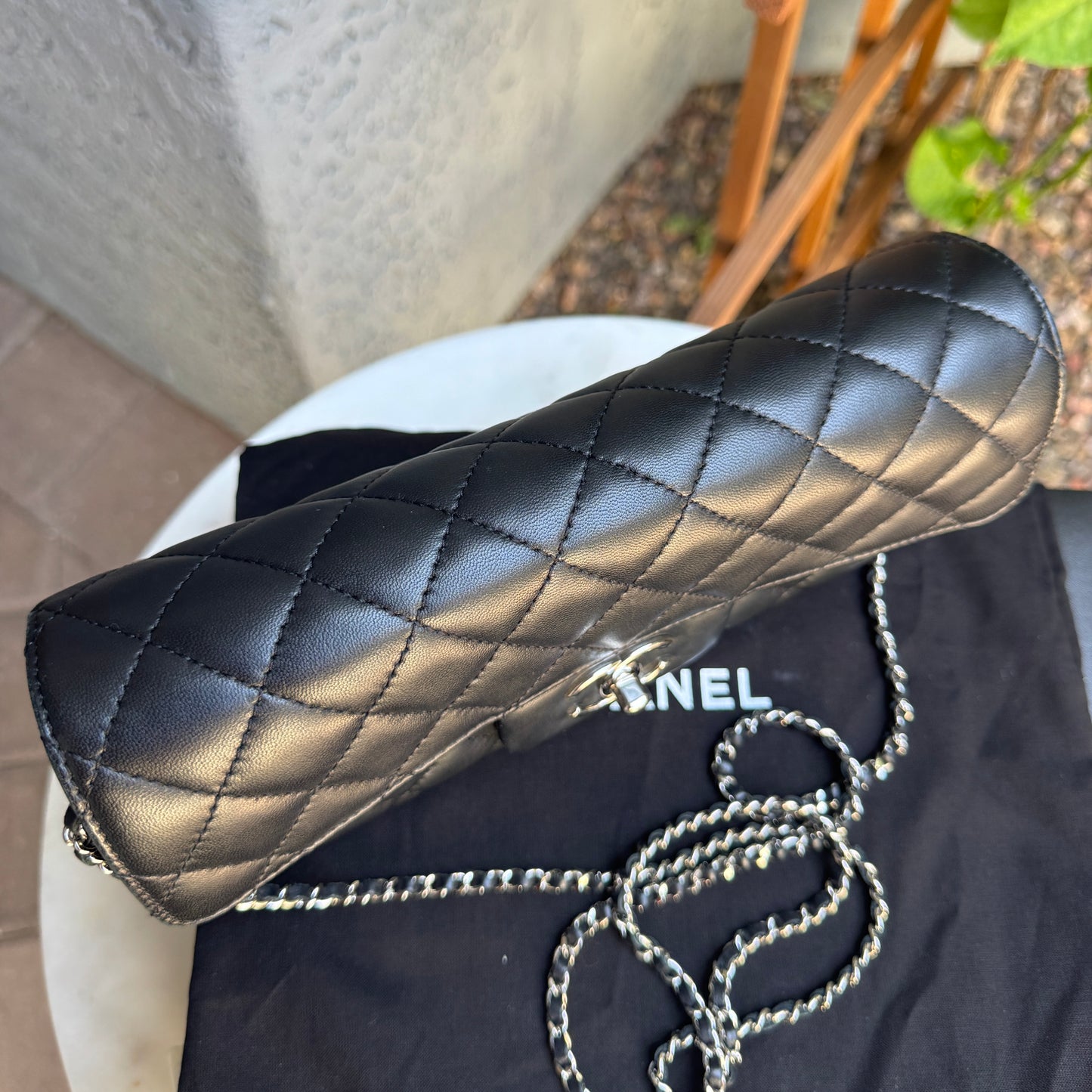 Chanel East West Single Flap Crossbody Bag