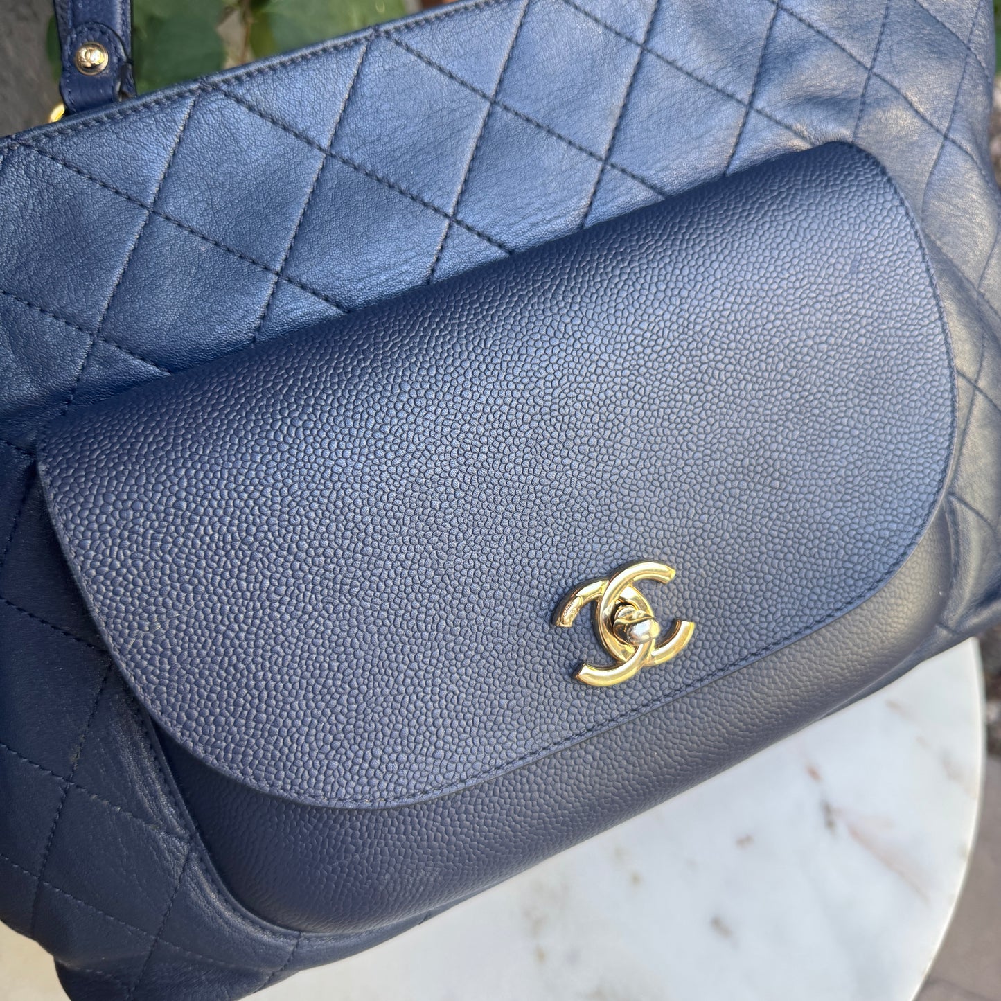 Chanel Calfskin & Caviar Daily Round Tote