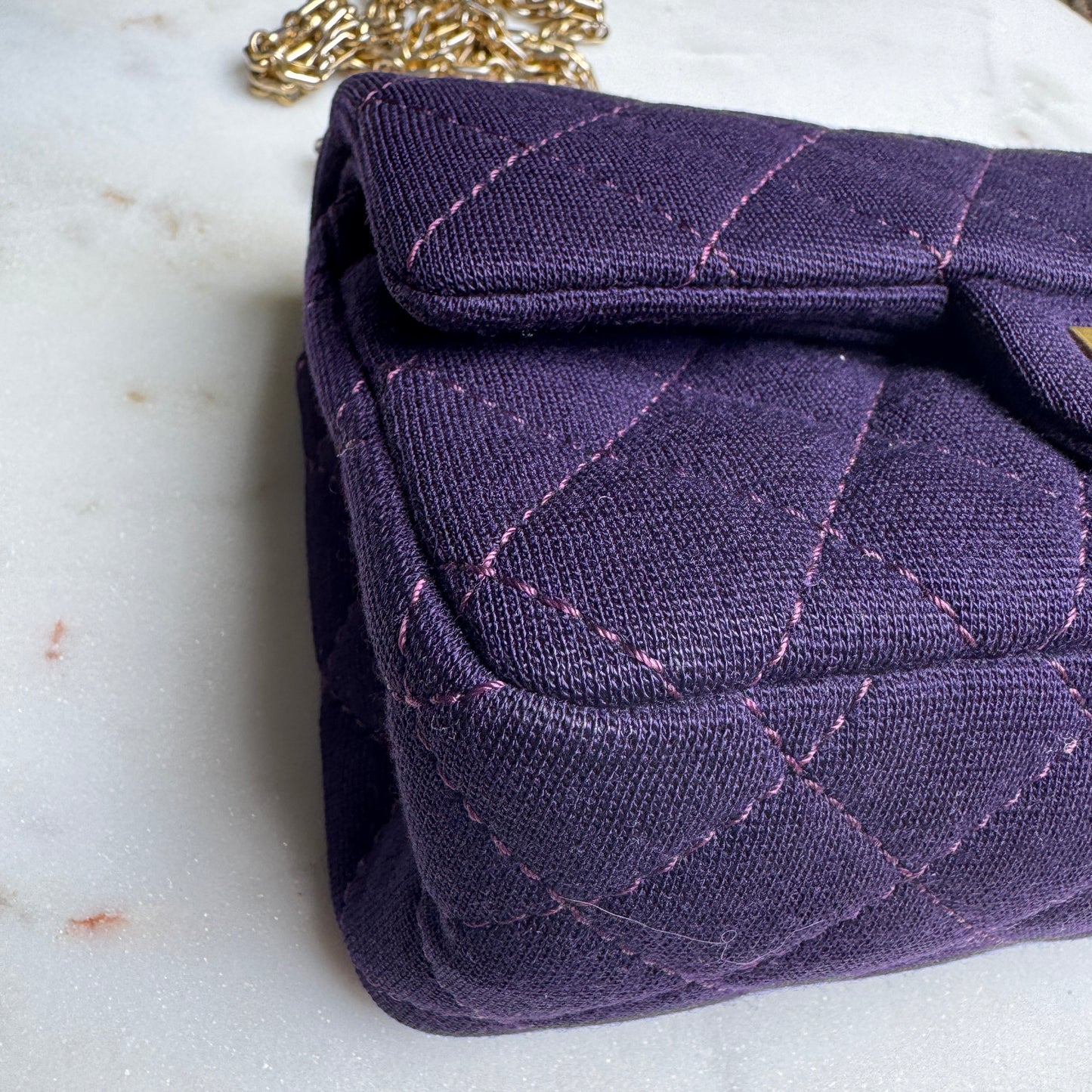 Chanel Reissue 2.55 Flap Bag Quilted Jersey 224 Double Flap Crossbody