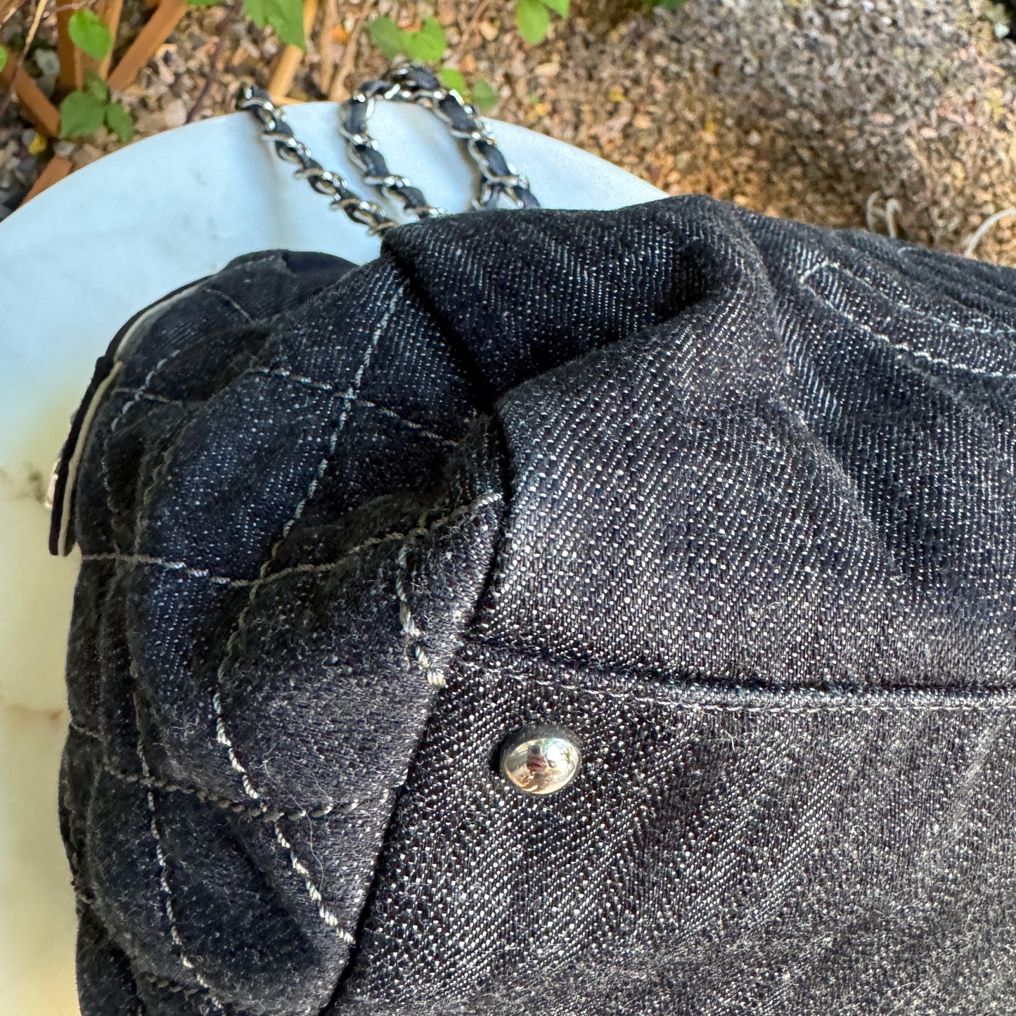 Chanel Quilted Denim Bowler