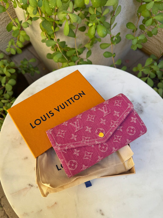 Louis Vuitton Denim Monogram Sarah Wallet