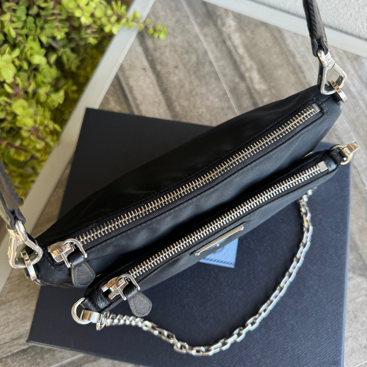 Prada Tessuto Re-Edition 2000 Nylon Double Zip Crossbody