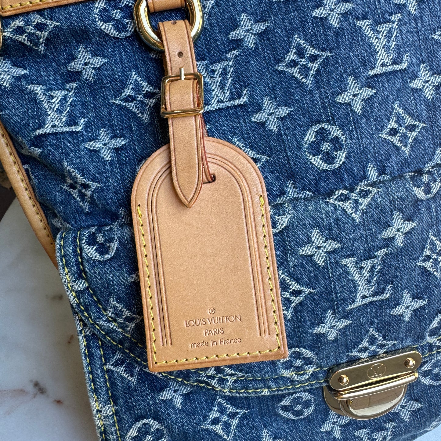 Louis Vuitton Vintage Monogram Denim Sac Plat Tote