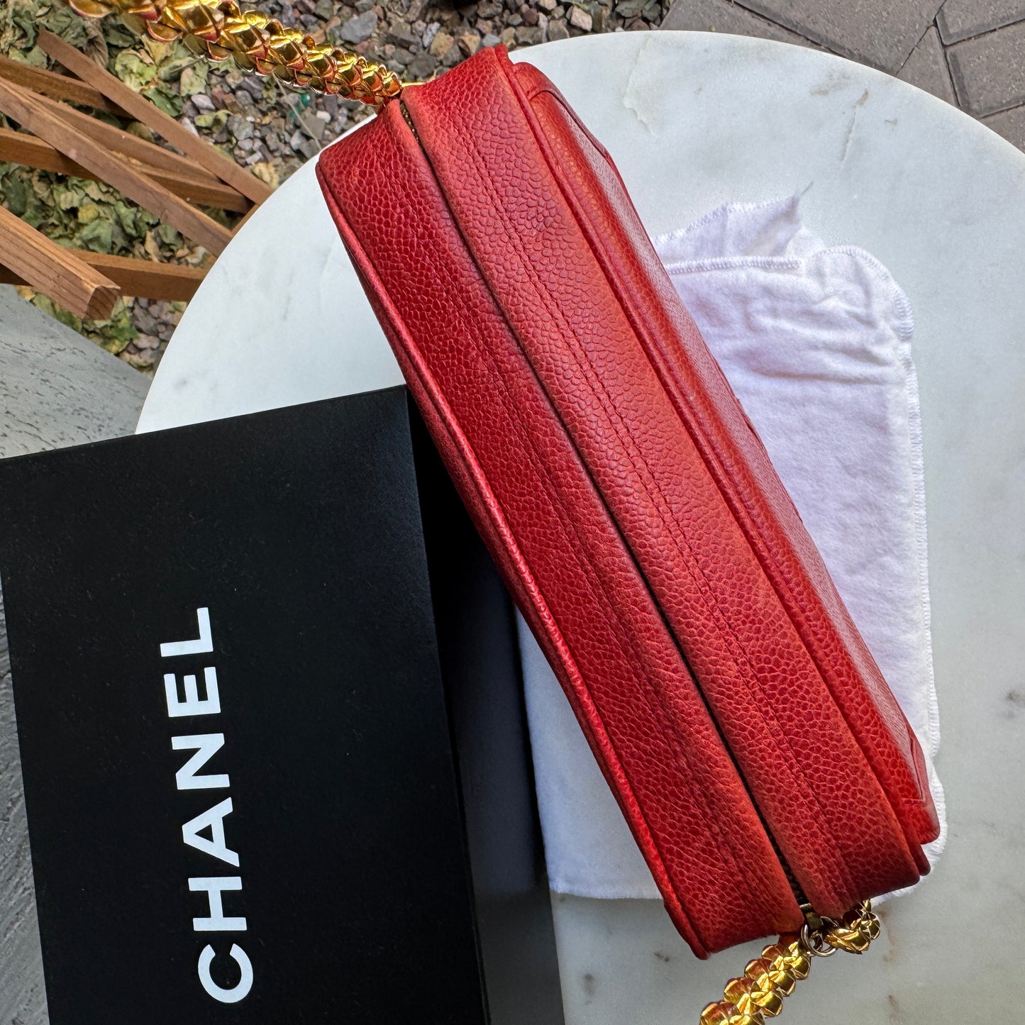 Chanel Caviar Leather Camera CC Vintage Flap Crossbody