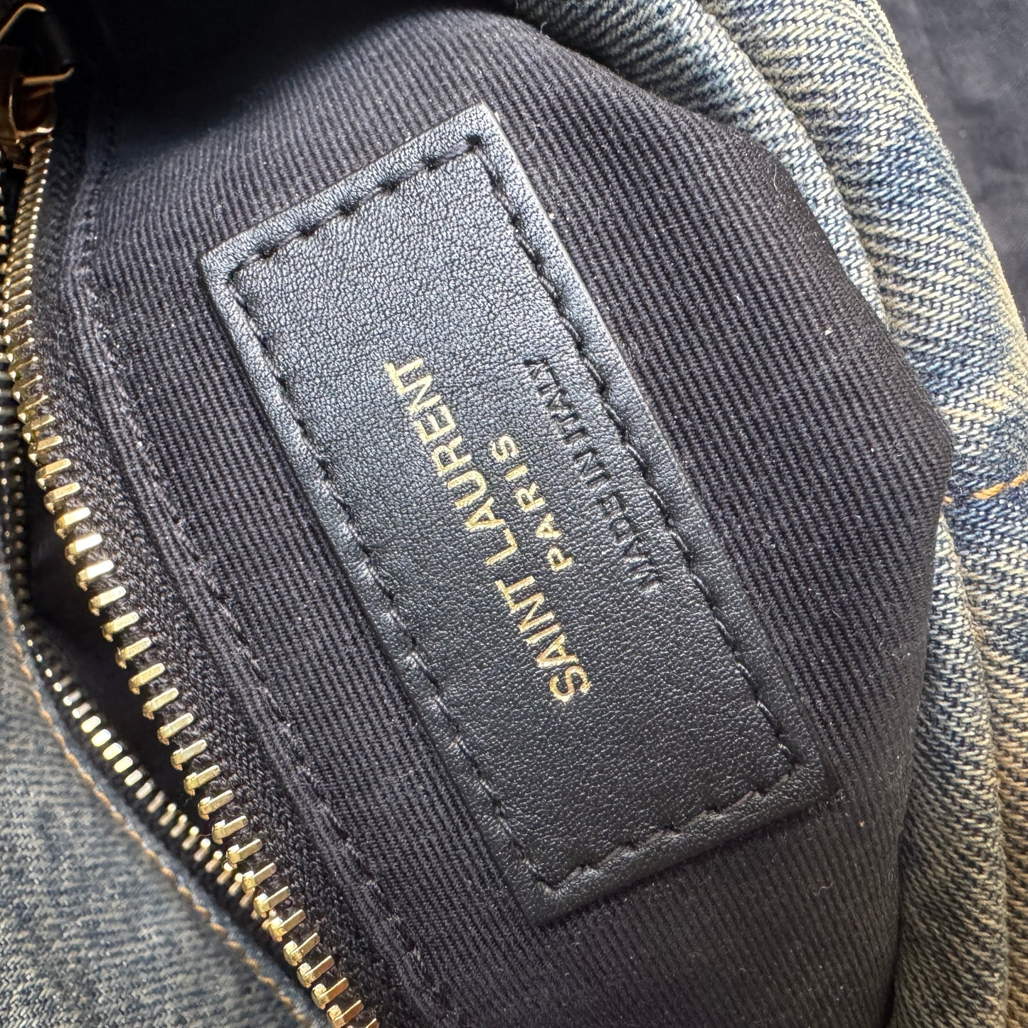 Saint Laurent Denim Toy LouLou Puffer Crossbody