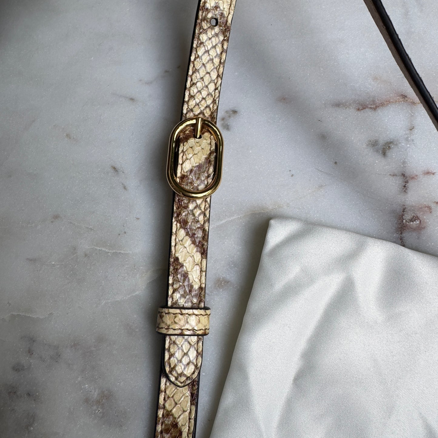 Gucci Ophidia Snakeskin Raffia Mini Crossbody