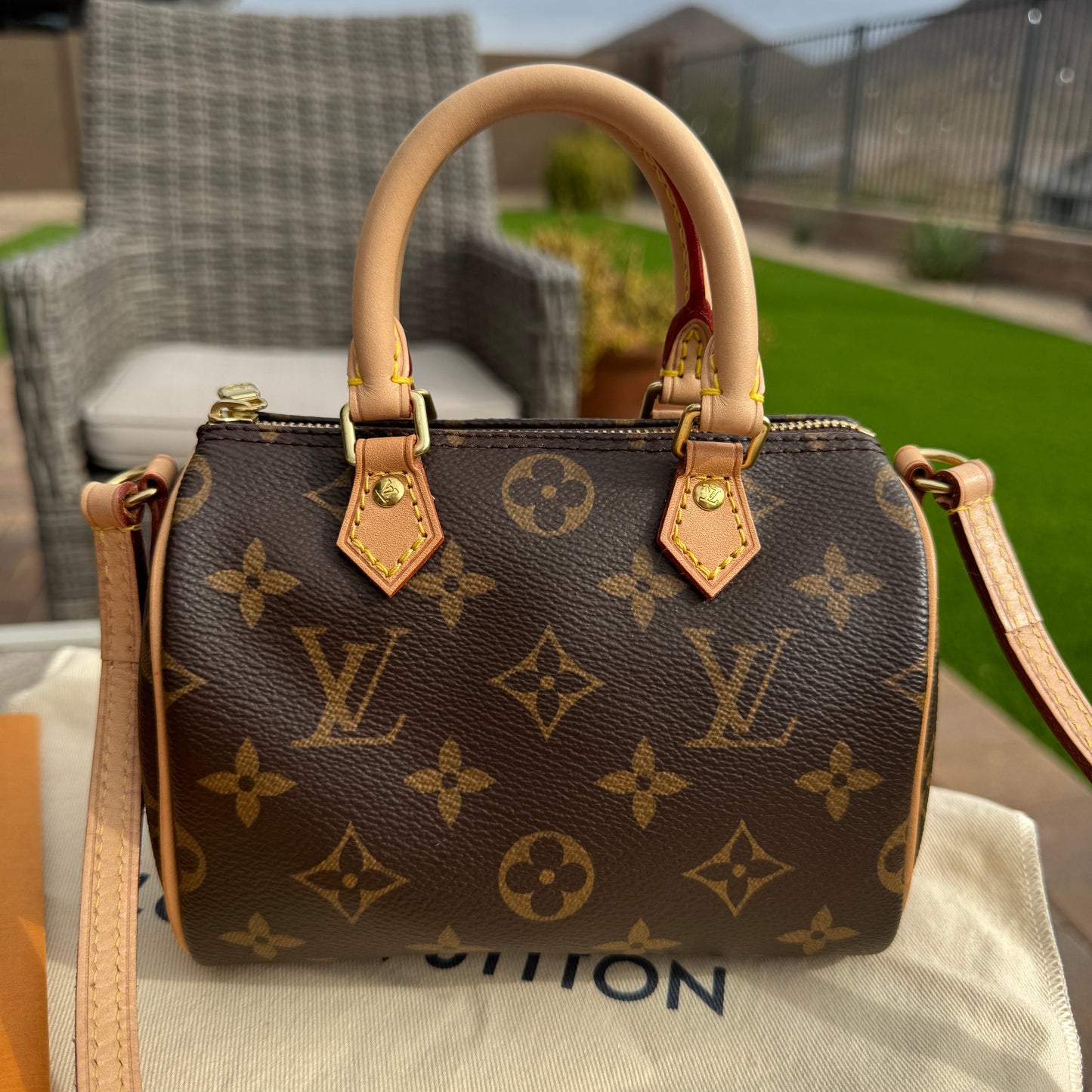 Louis Vuitton Monogram Nano Speedy Bandouliere