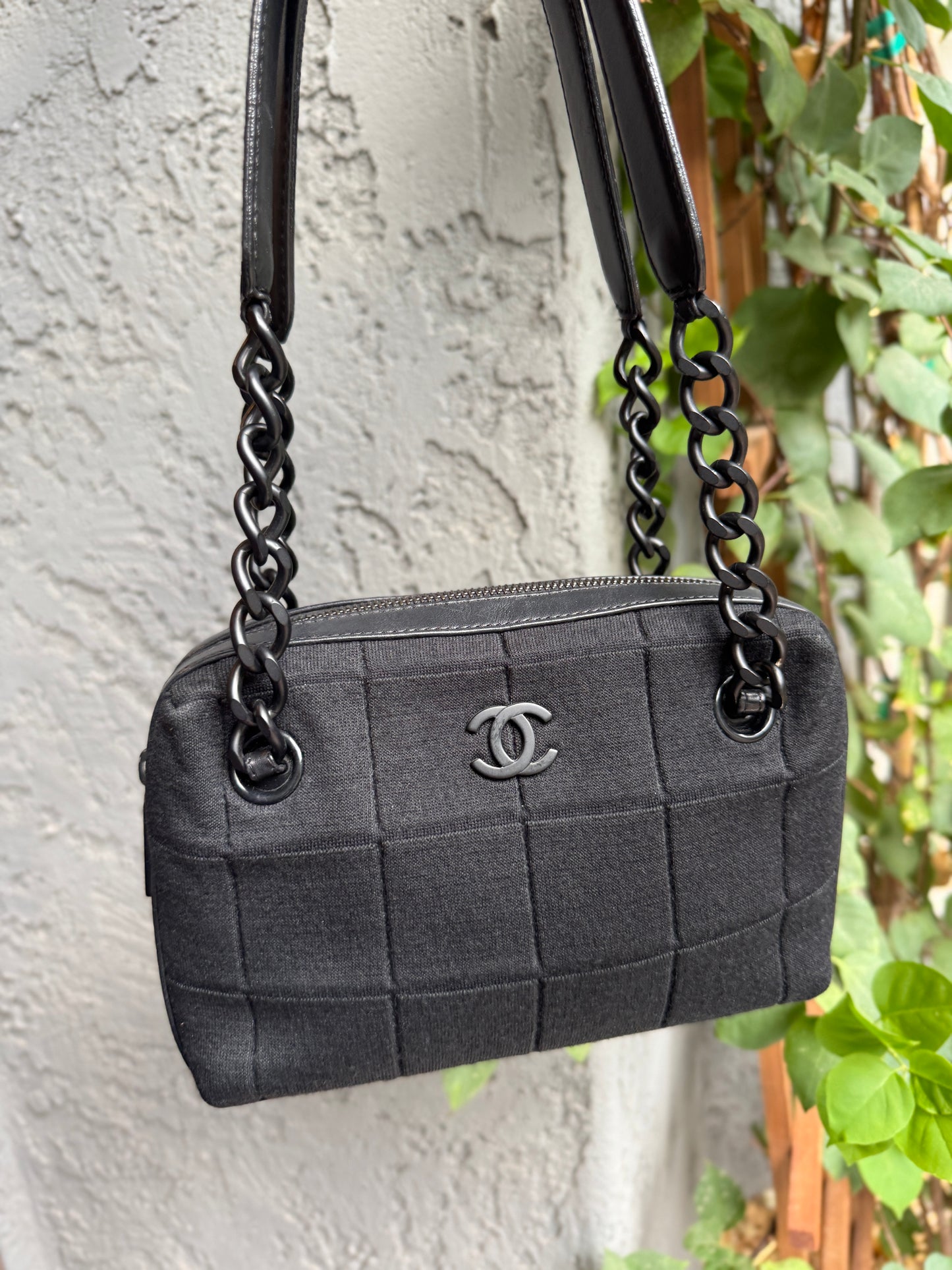 Chanel Y2K Jersey Chocolate Bar Shoulder Bag