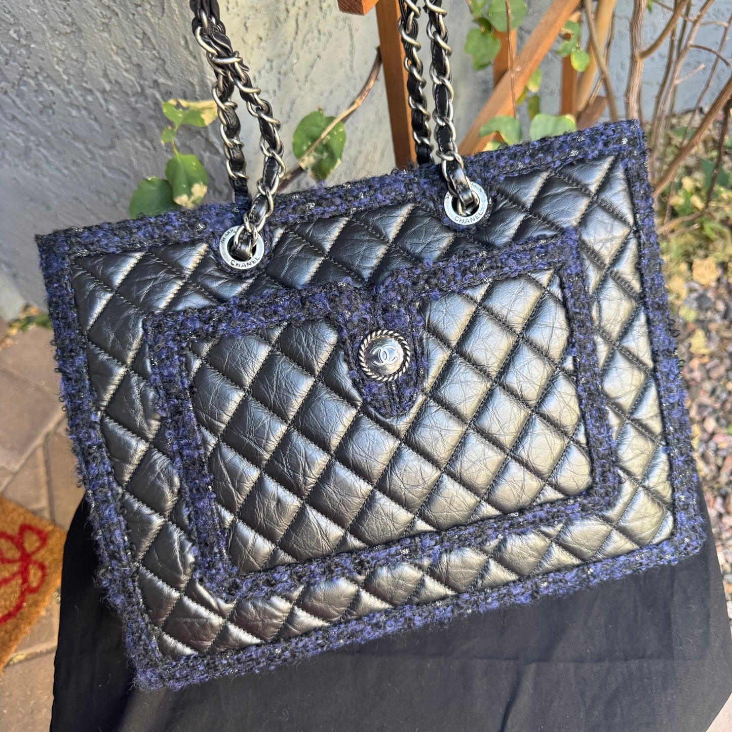 Chanel Calf Leather & Tweed Grand Shopping Secrets Tote