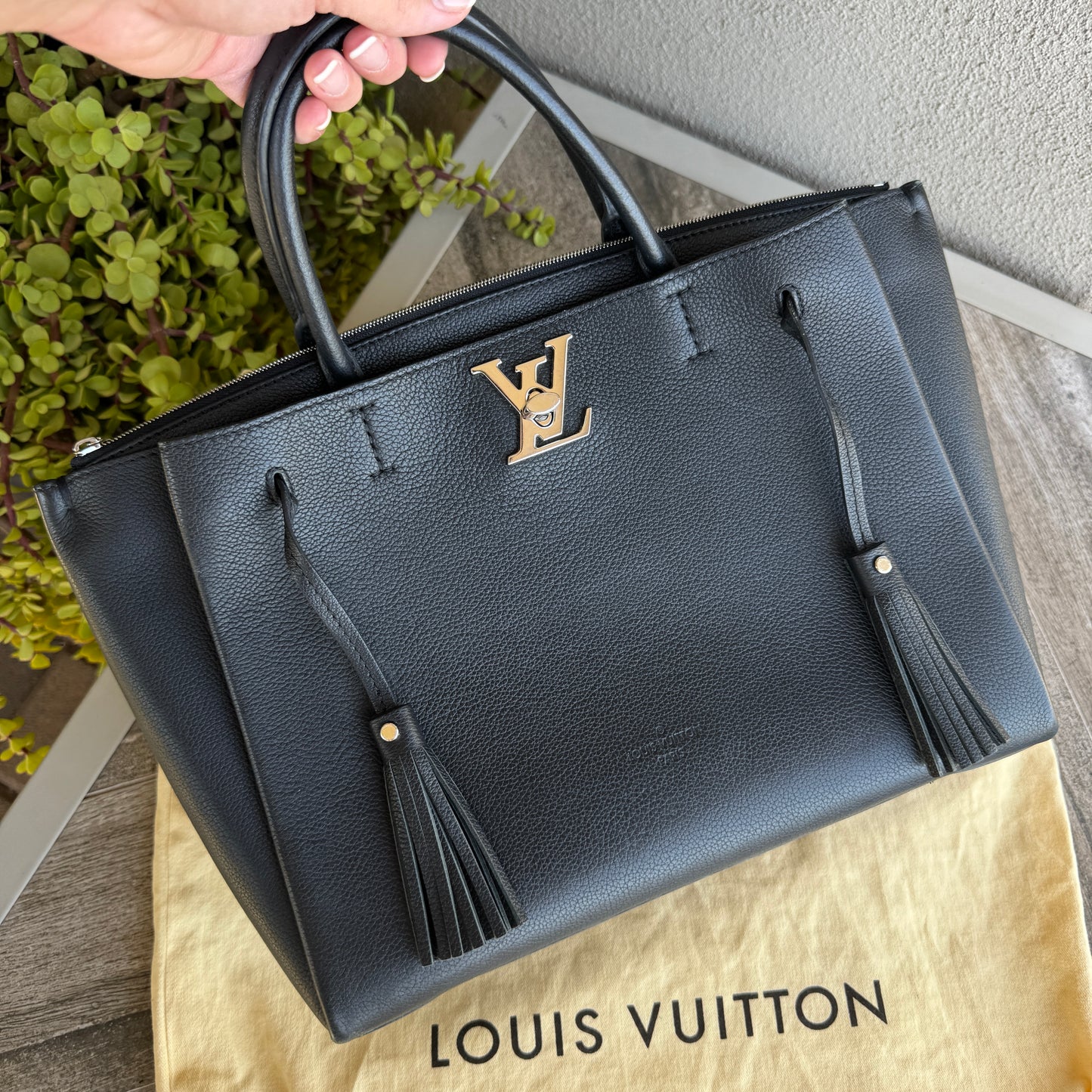 Louis Vuitton Lockmeto Leather Tote