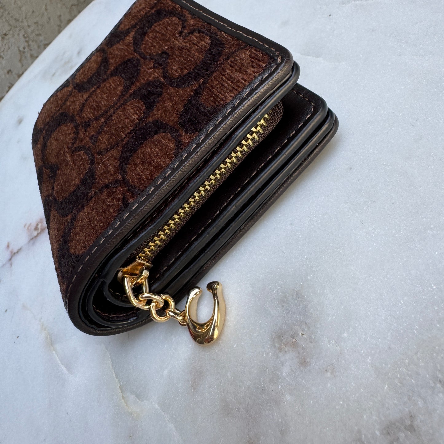 Coach Chenille Snap Wallet