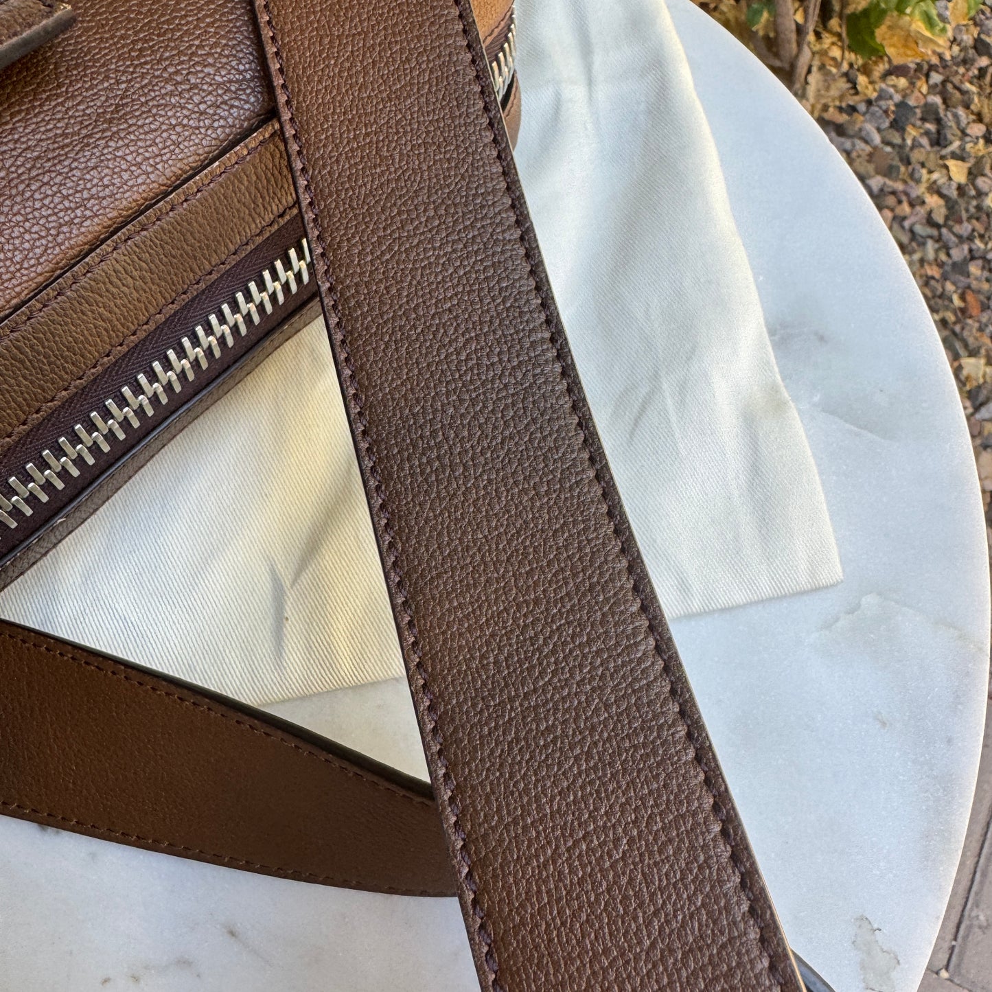 Fendi Leather Baguette Zipper Crossbody
