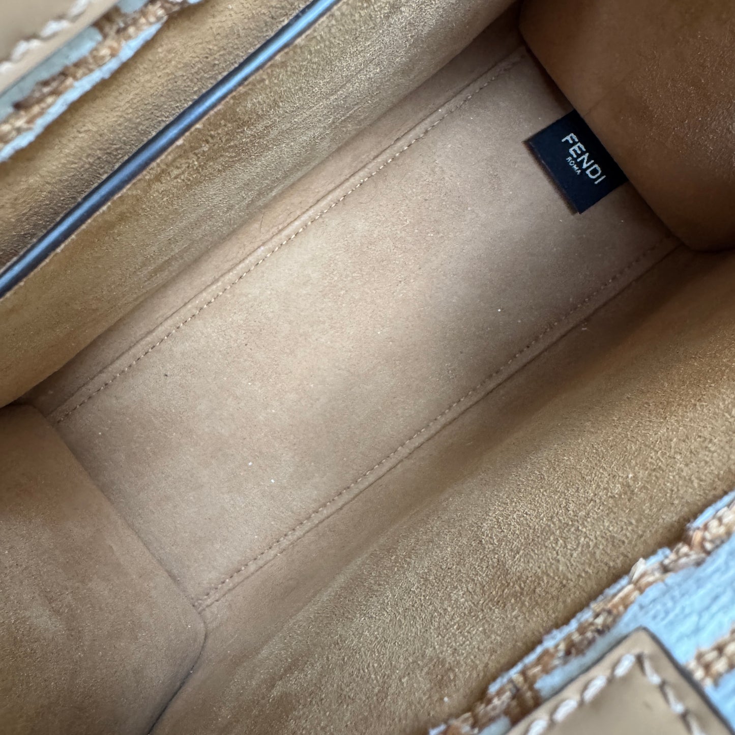 Fendi Small Zucca Monogram Woven Sunshine Shopper Tote