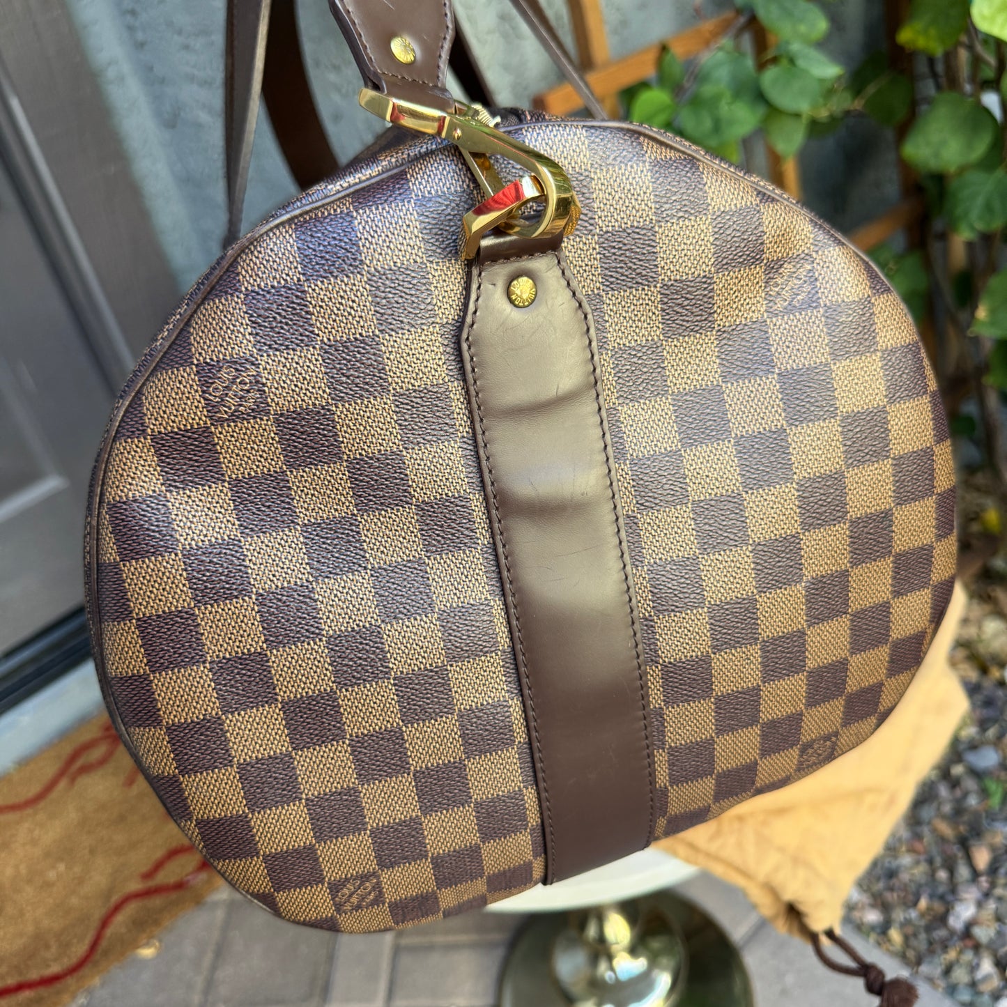 Louis Vuitton Vintage Damier Ebene Golf Cup Sac Polochon 55 Duffle