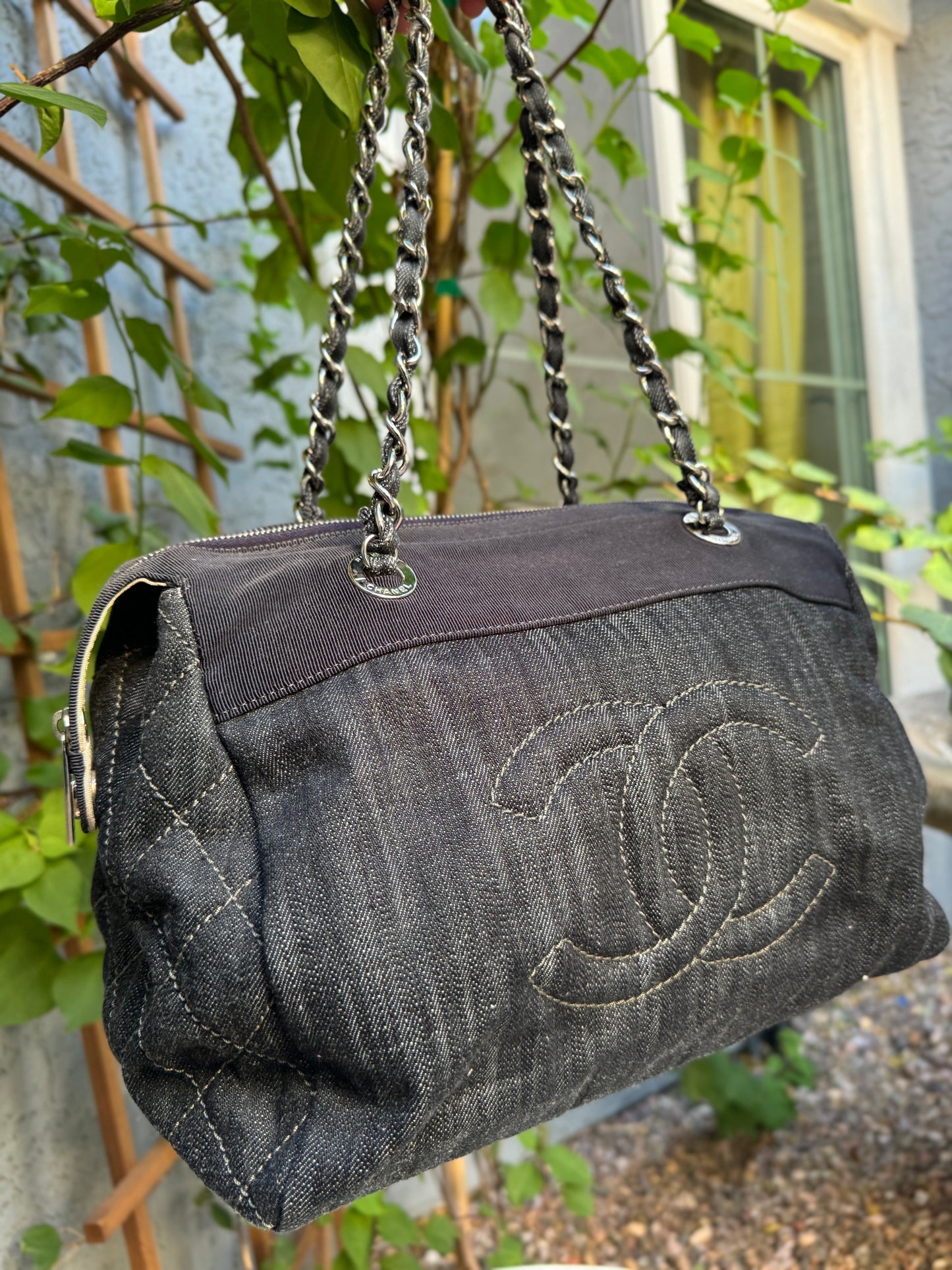 Chanel Quilted Denim Bowler