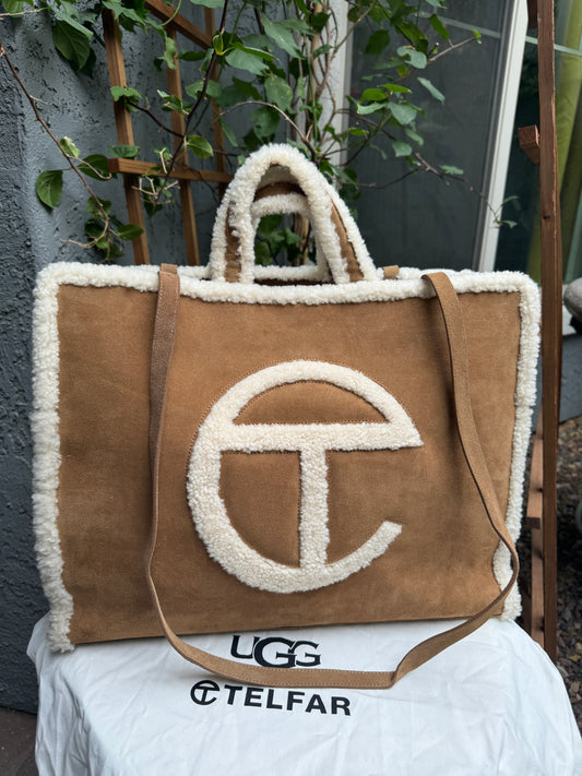 Telfar x UGG Shearling Suede Large Shopper Tote