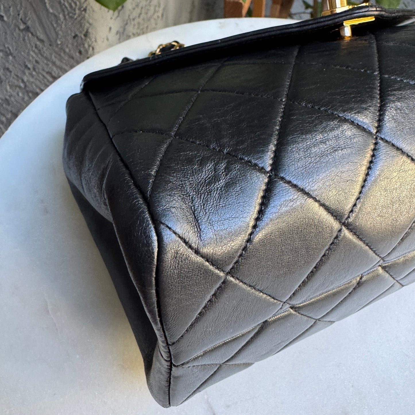 Chanel Vintage Quilted Lambskin Leather Classic Envelope Flap Shoulder Bag