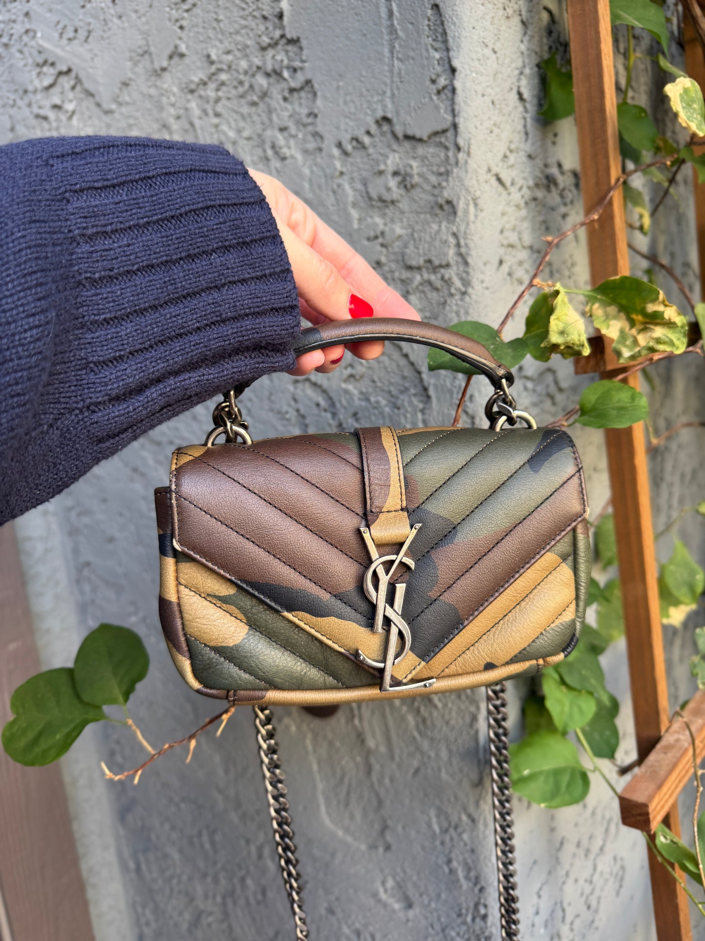 Saint Laurent Camo Mini College Crossbody