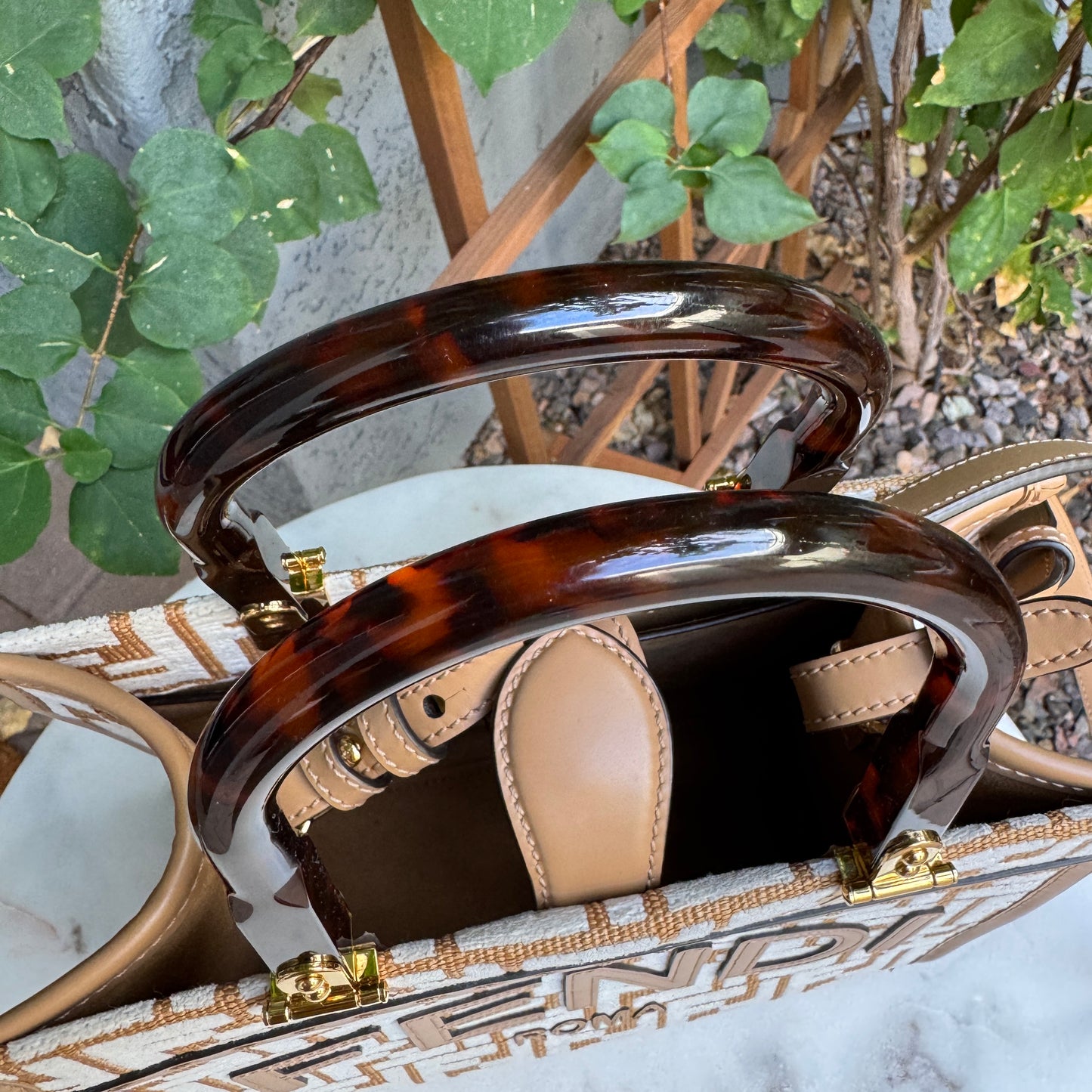 Fendi Small Zucca Monogram Woven Sunshine Shopper Tote