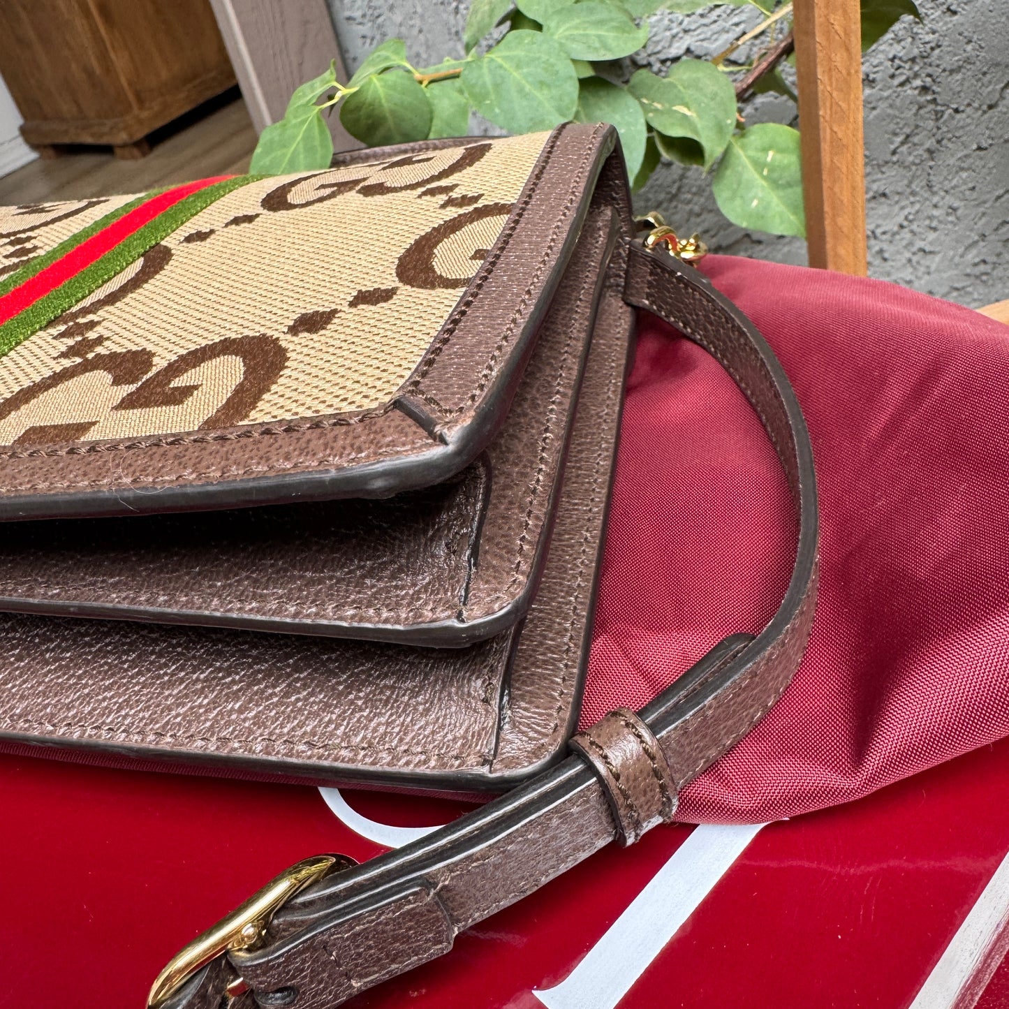 Gucci Ophidia Jumbo Monogram Top Handle Crossbody