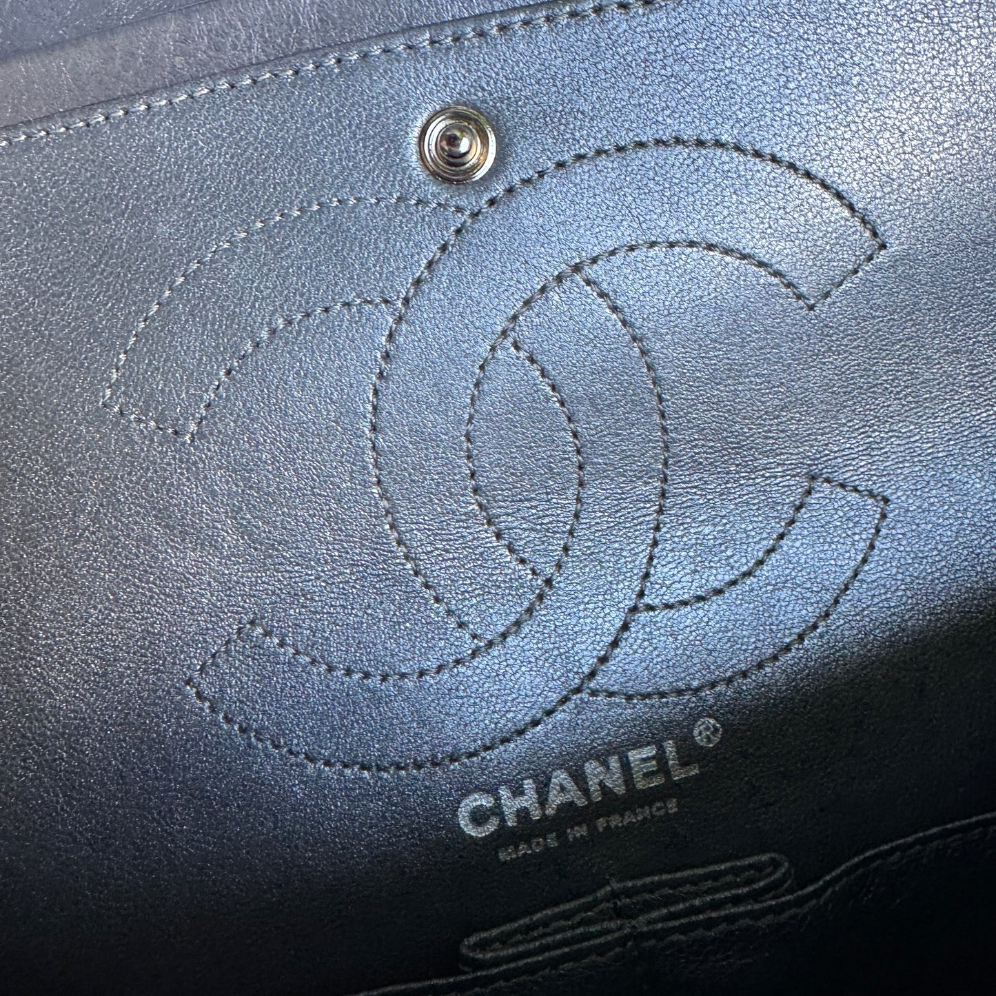 Chanel 2.55 Reissue 227 Double Flap Metallic Aged Calfskin Shoulder Bag