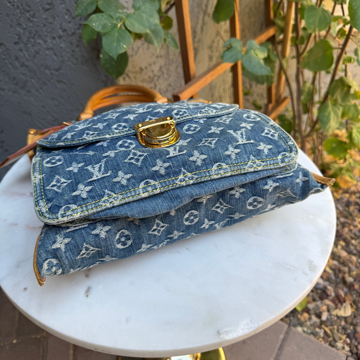 Louis Vuitton Vintage Monogram Denim Sac Plat Tote