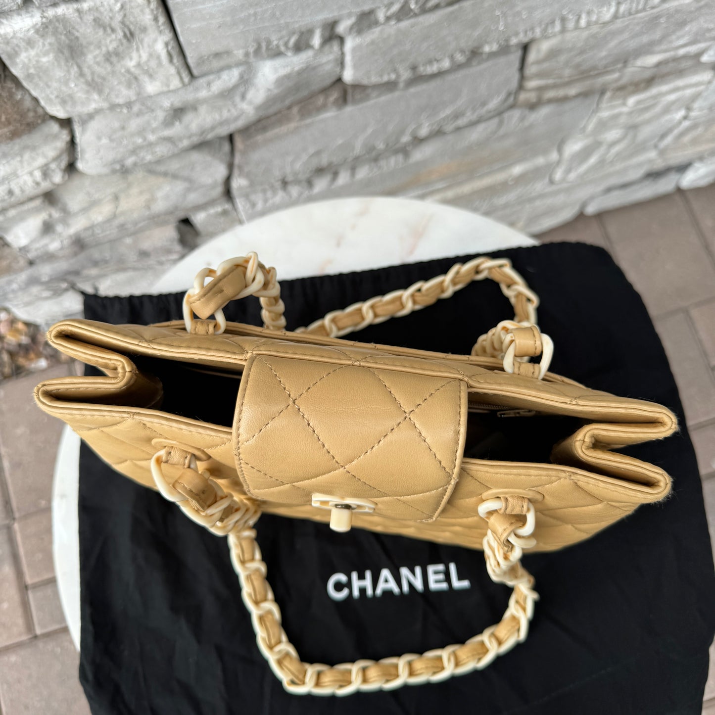 Chanel Vintage Quilted Lambskin and Resin Chain Shoulder Bag