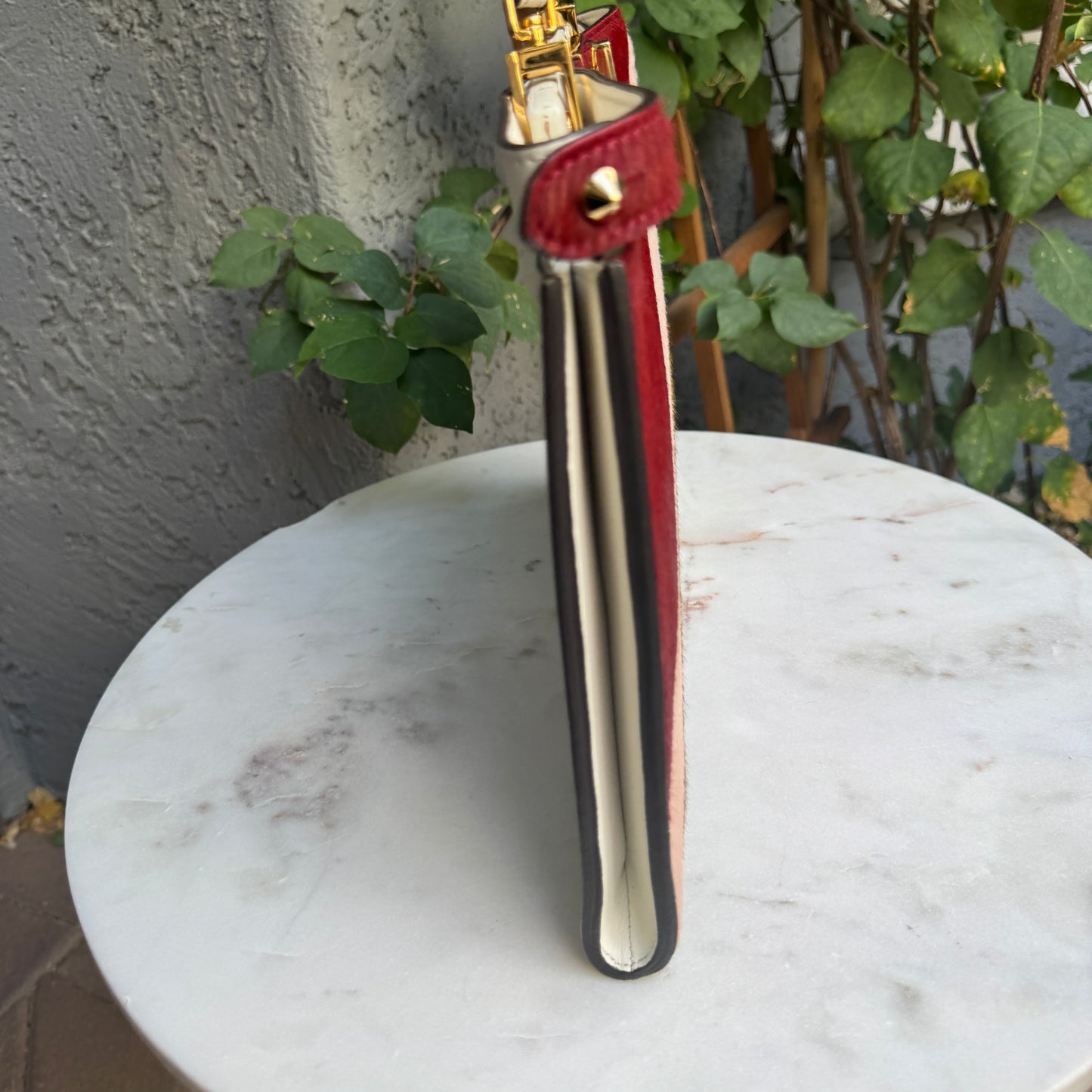 Fendi Pony Hair Leather Peekaboo Clutch Crossbody