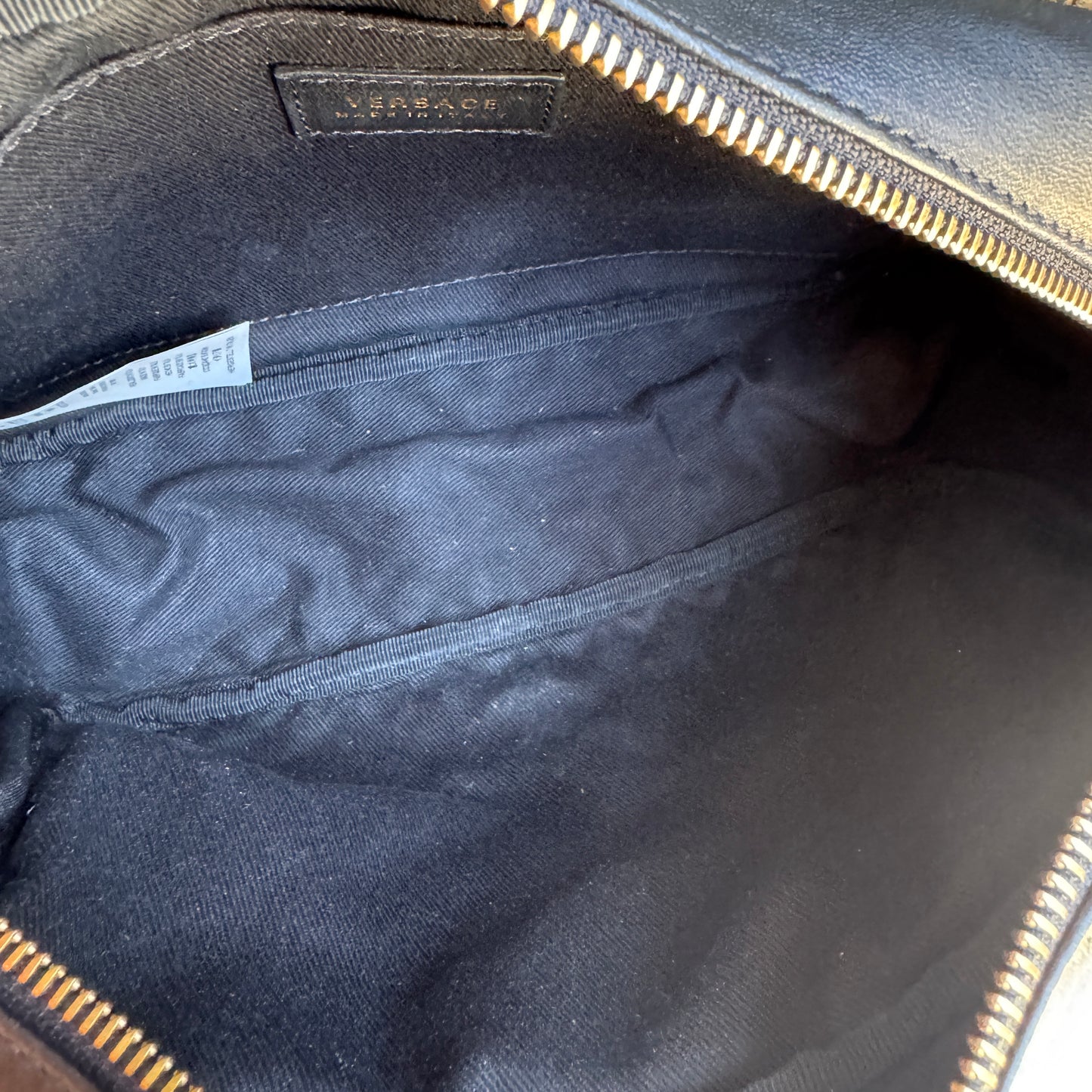 Versace Baroque Icon Quilted Leather Camera Crossbody Bag