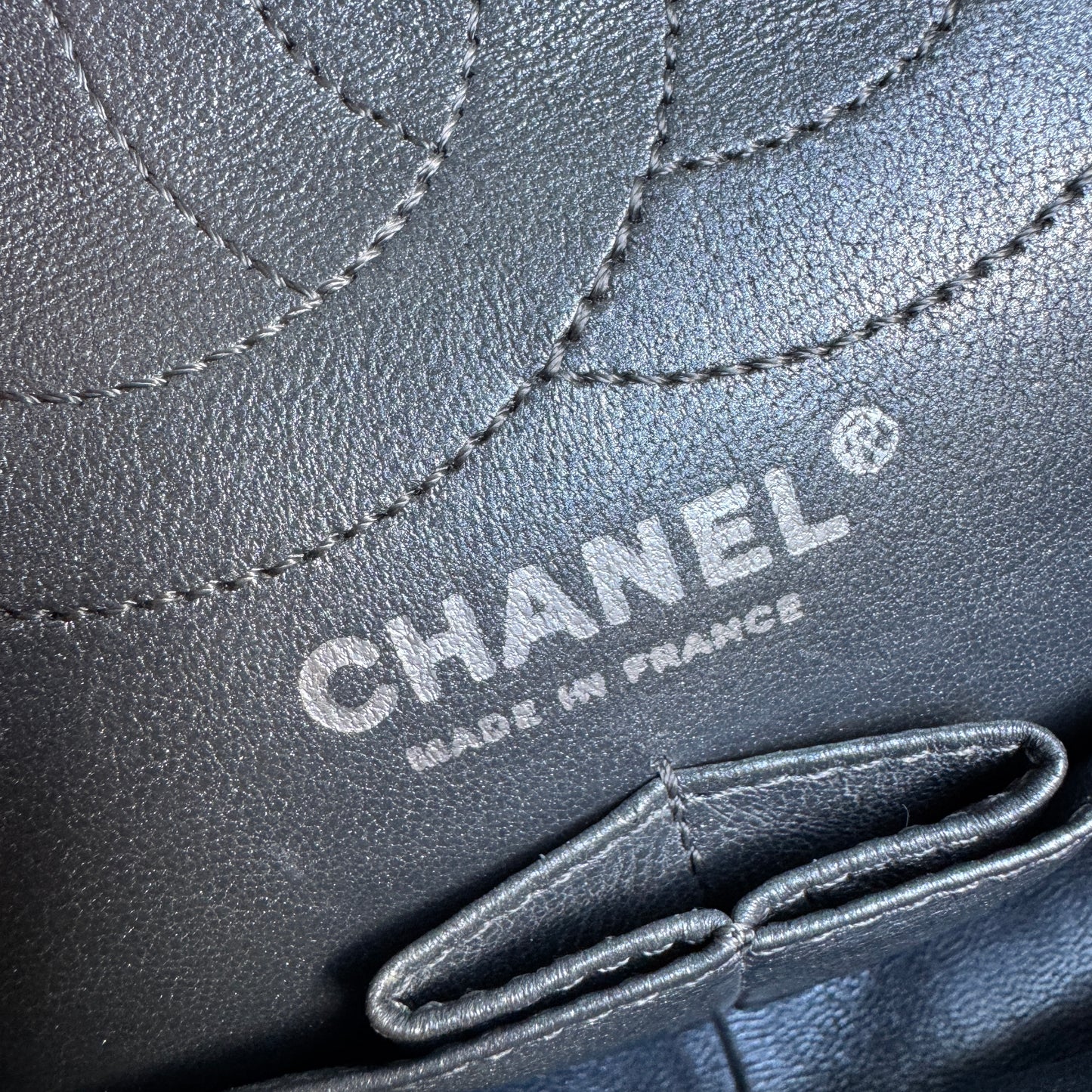 Chanel 2.55 Reissue 227 Double Flap Metallic Aged Calfskin Shoulder Bag