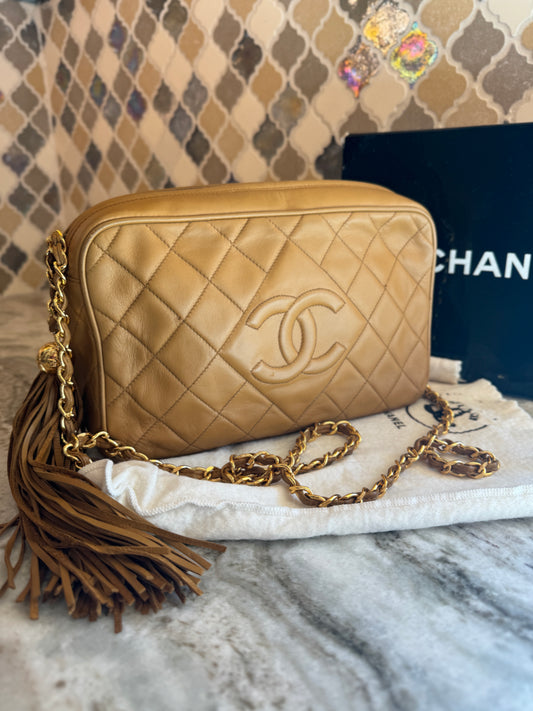 Chanel Vintage CC Tassel Camera Crossbody
