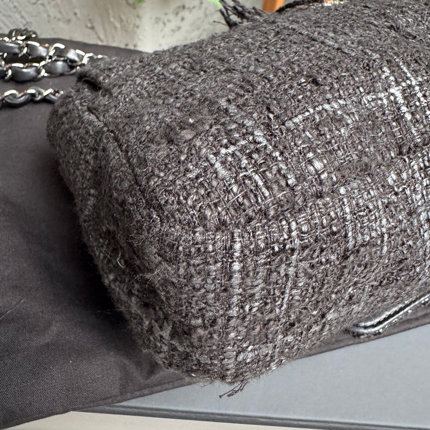 Chanel Tweed and Swarovski Crystal Fringe Flap Single Flap Shoulder Bag