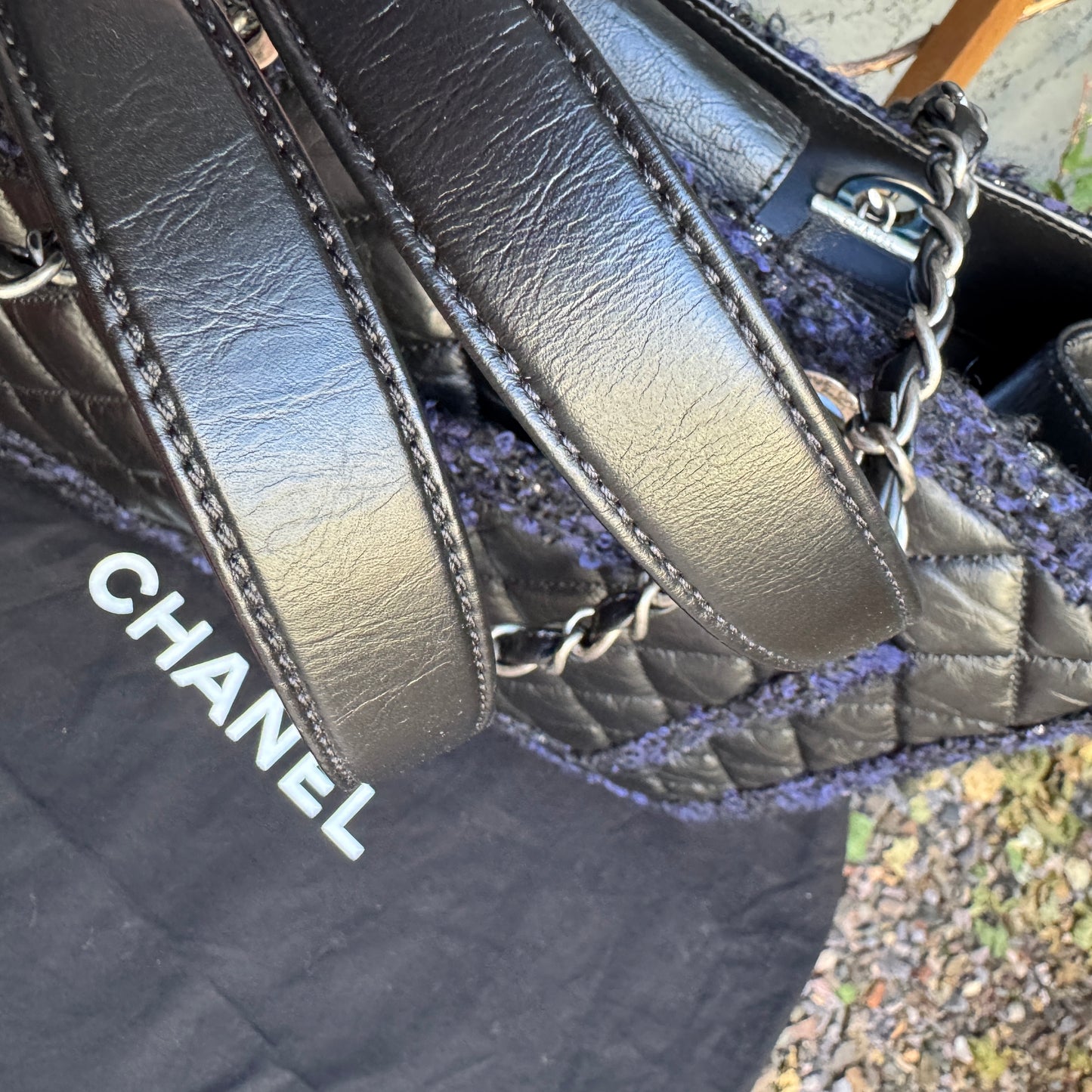Chanel Calf Leather & Tweed Grand Shopping Secrets Tote