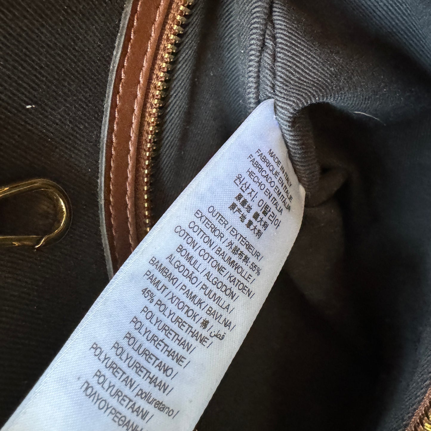 Burberry Dark Birch Brown Check and Leather Medium Tote