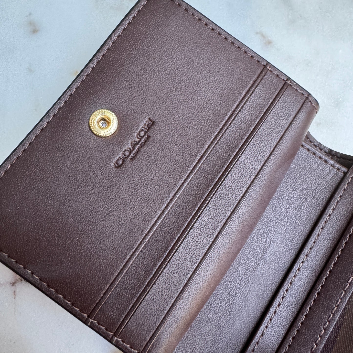 Coach Chenille Snap Wallet