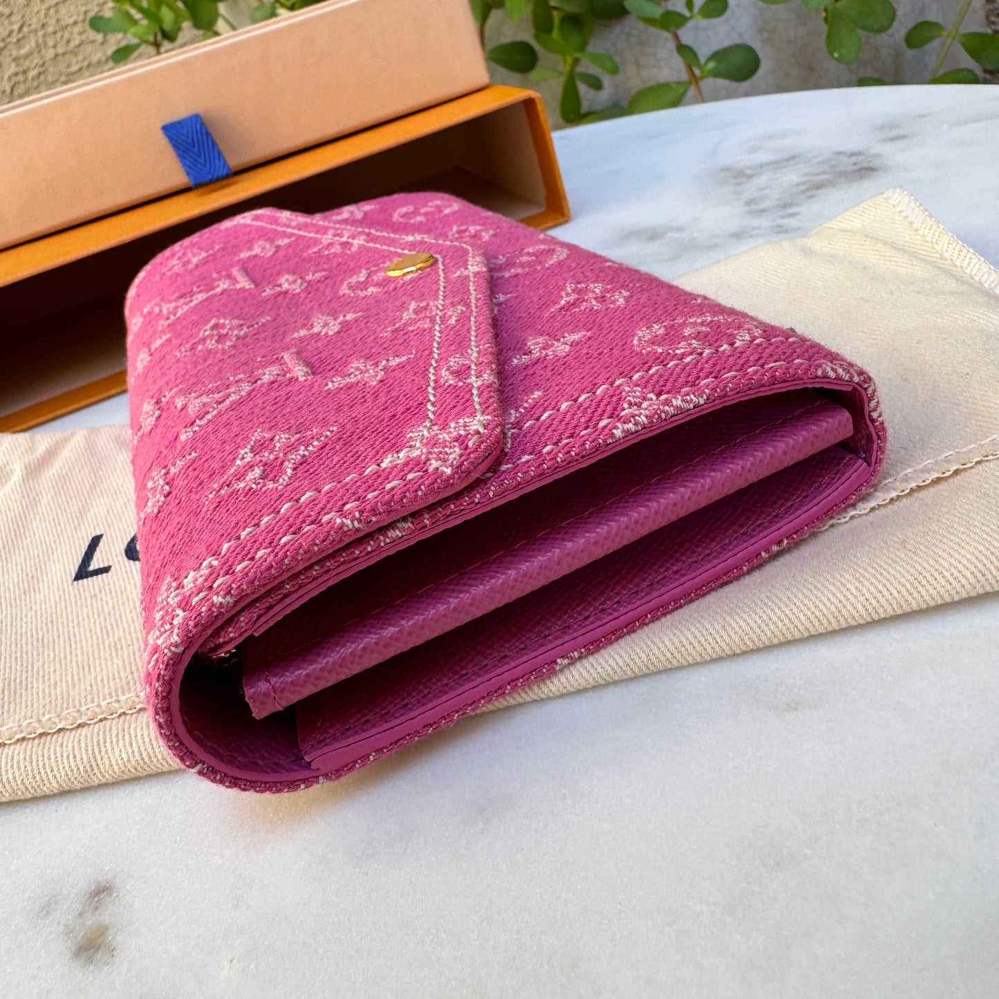 Louis Vuitton Denim Monogram Sarah Wallet