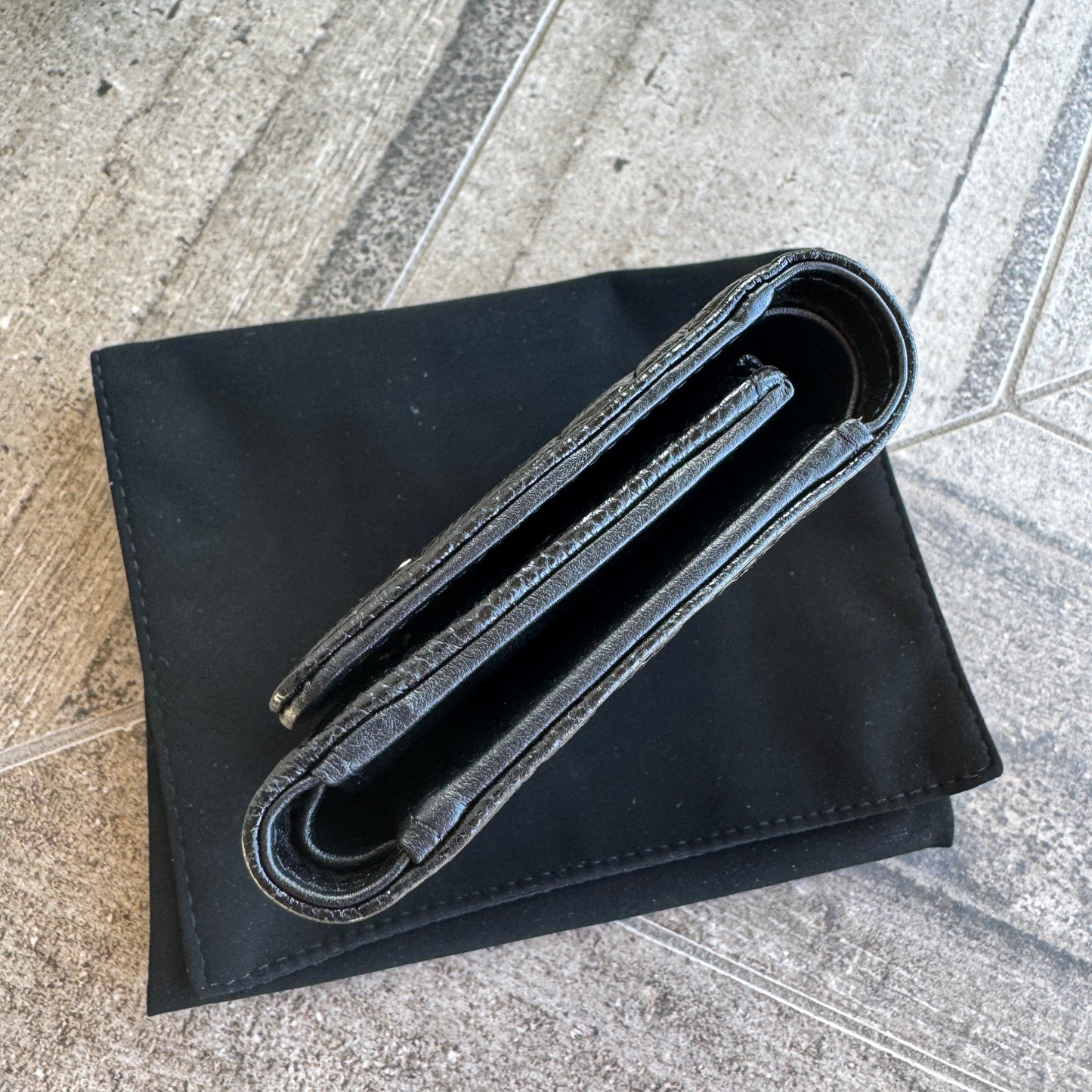 Chanel Camellia Caviar Leather Compact Wallet