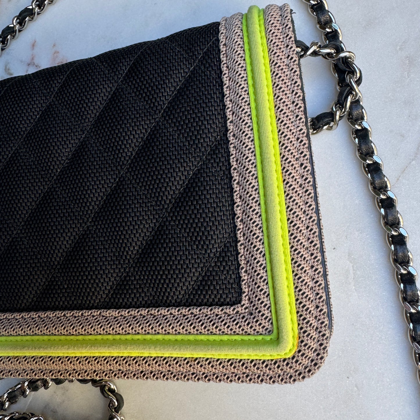 Chanel Fluo Boy Nylon WOC Wallet on Chain Crossbody