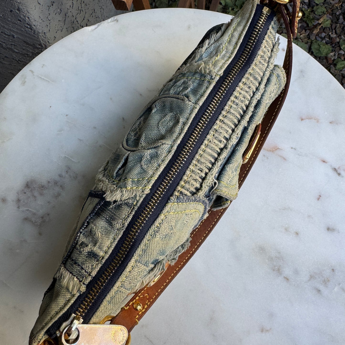 Louis Vuitton Denim Patchwork Pouchy Shoulder Bag